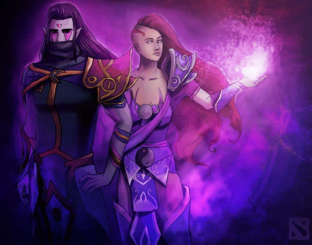 Anti-Mage, purple armor, glowing magical aura, SD Desktop Wallpaper