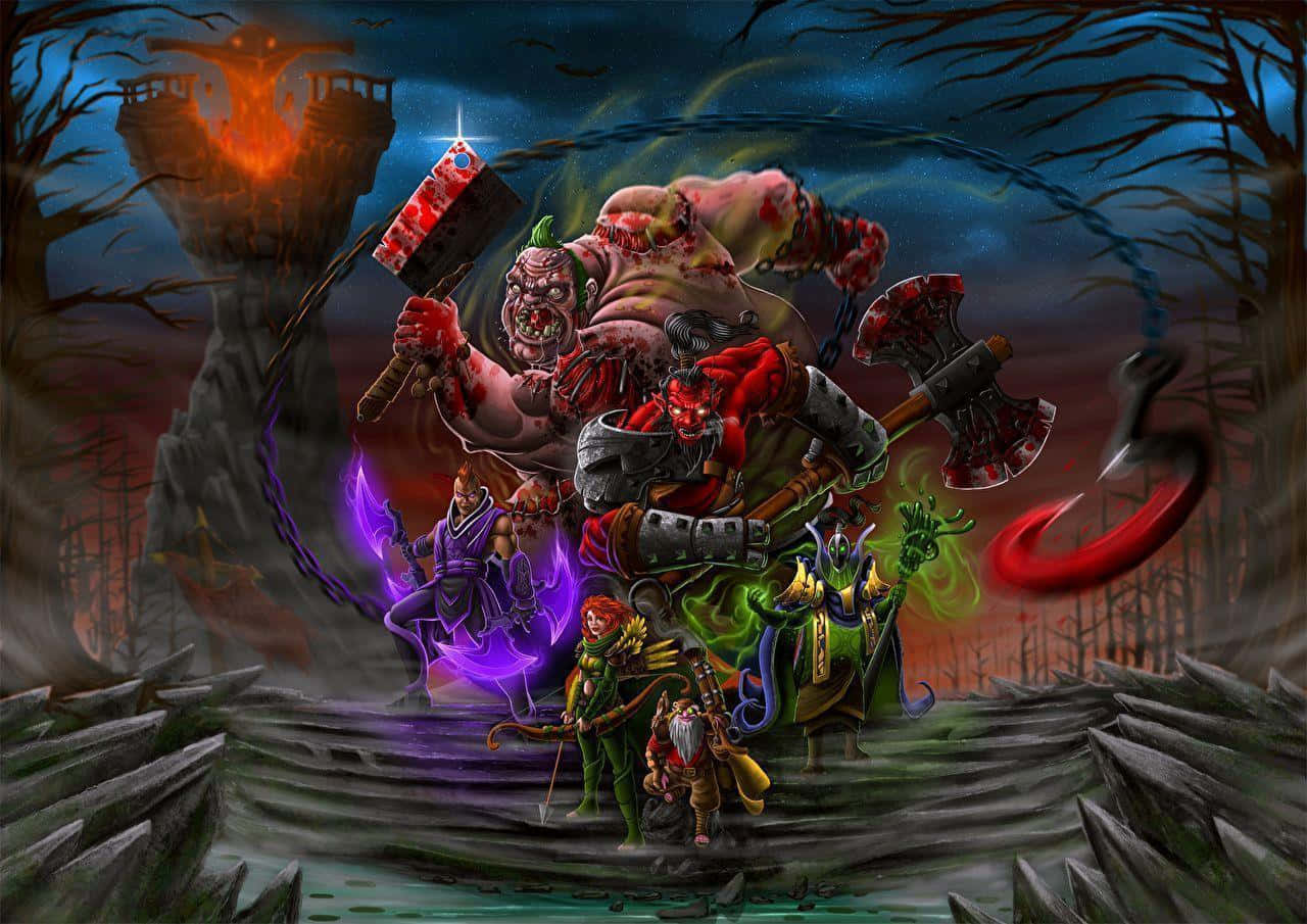 Anti-mage, red-skinned ogre, spiked mace, HD Desktop Wallpaper