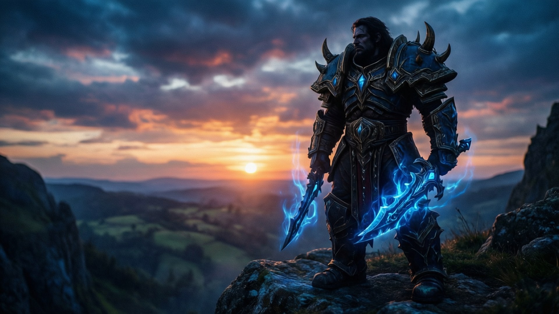 Anti-mage, silhouette, sunset, Full HD Desktop Wallpaper