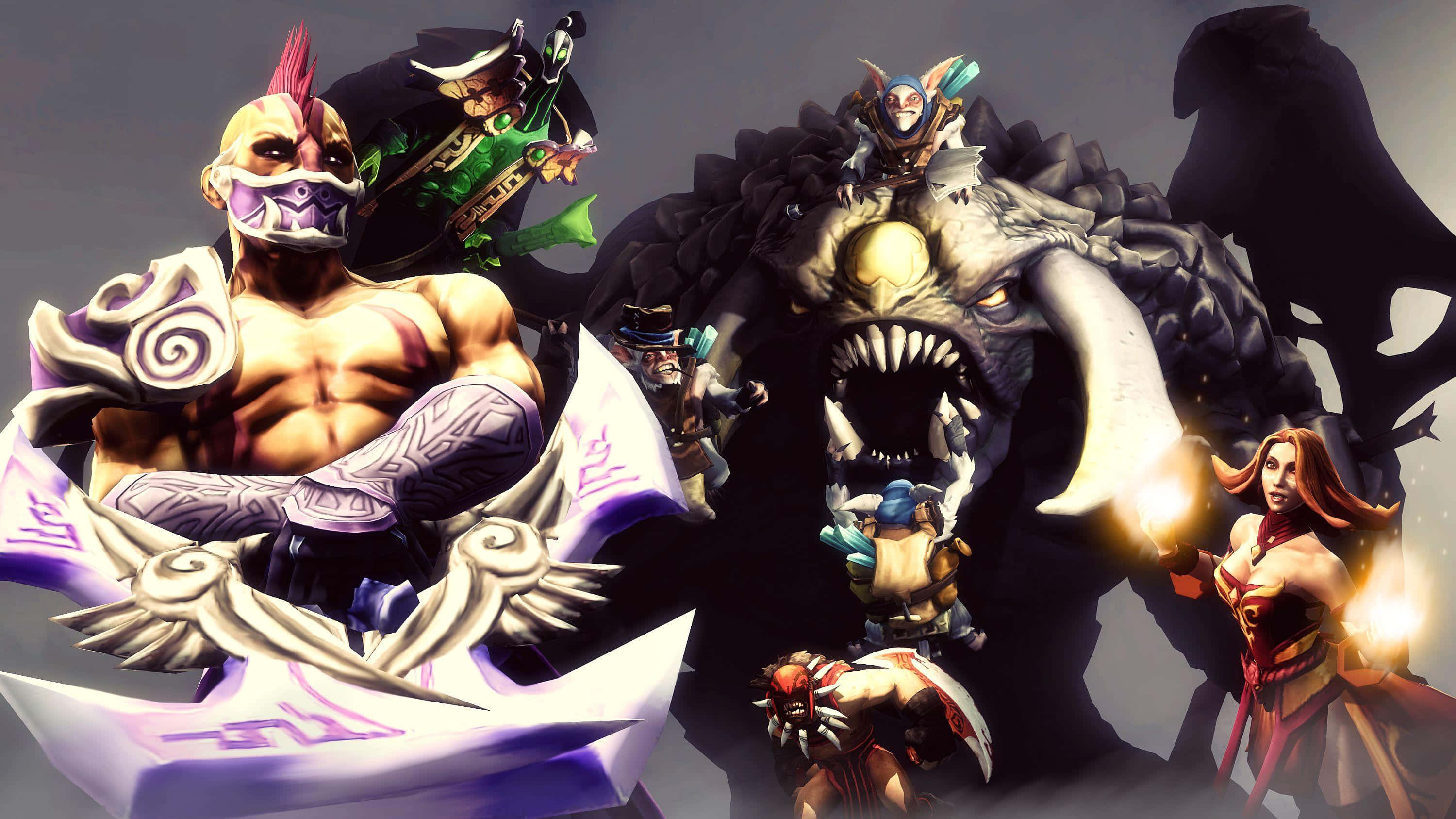 Anti-Mage, fantasy battle scene, muscular warriors, 2K Desktop Wallpaper