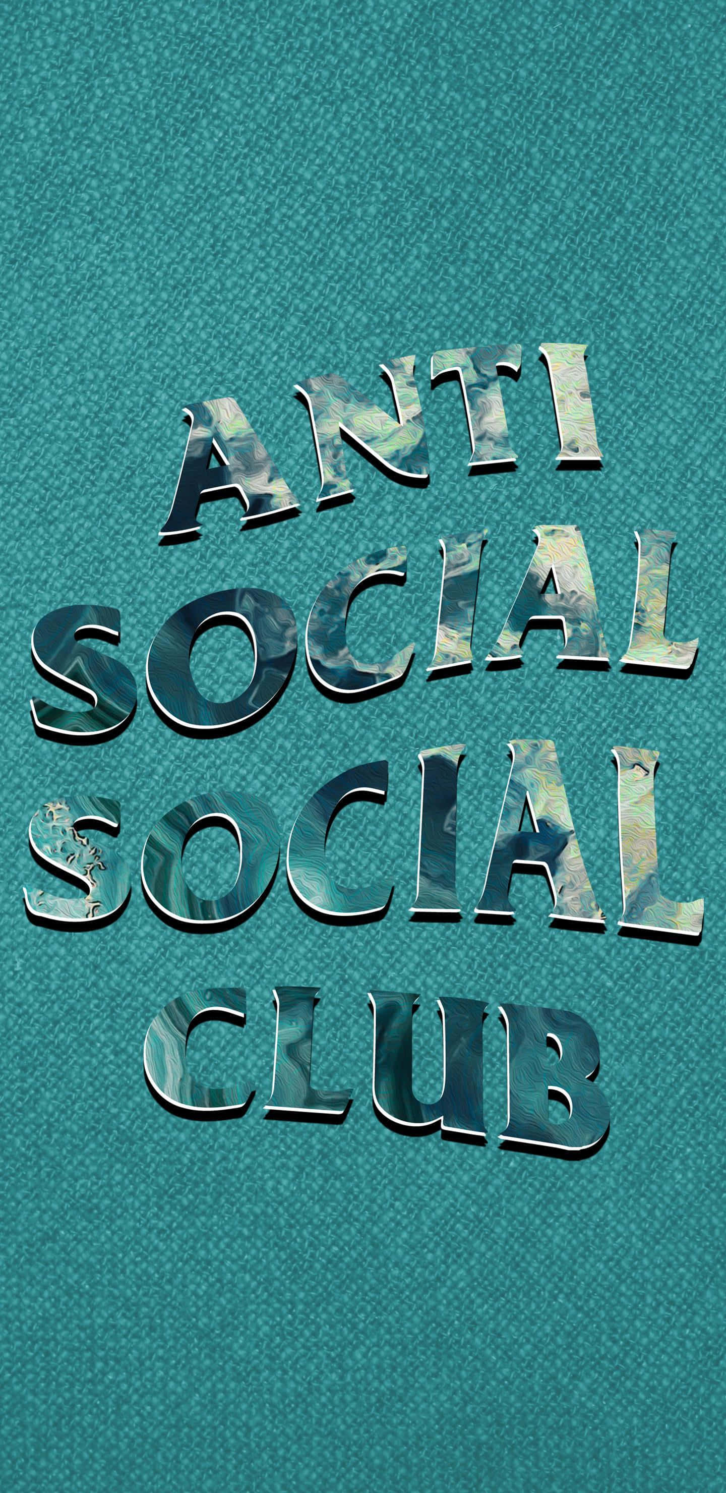 Anti Social Club iPhone, shiny silver, 3d text, 2K Phone Wallpaper