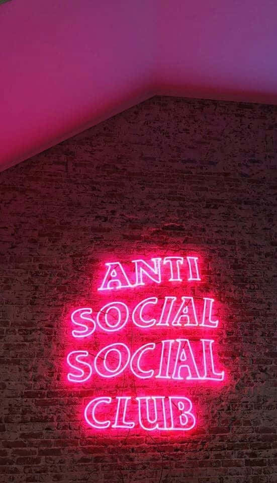 Anti Social Club iPhone, Pink Neon Sign, ANTI SOCIAL SOCIAL CLUB, SD Phone Wallpaper