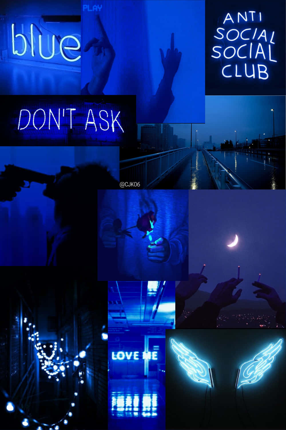 Anti Social Club iPhone, blue aesthetic, neon signs, HD Phone Wallpaper