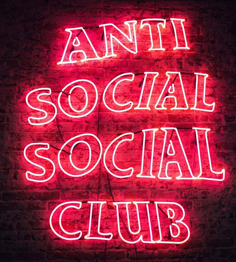 Anti Social Club iPhone, neon sign, red neon, SD Phone Wallpaper