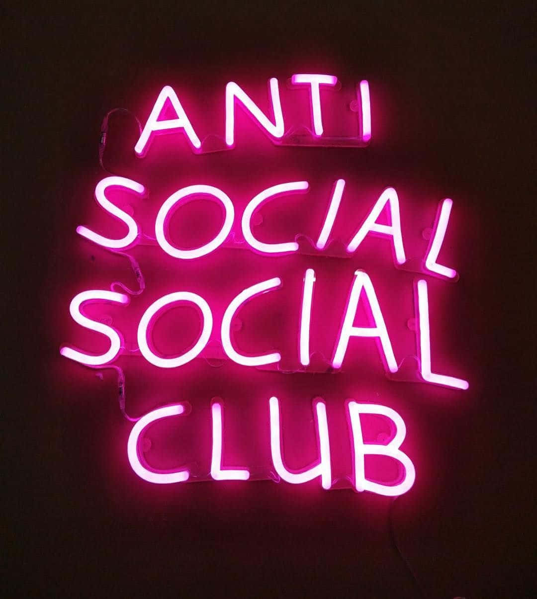 Anti Social Club iPhone, glowing pink neon sign, ANTI SOCIAL SOCIAL CLUB, SD Phone Wallpaper
