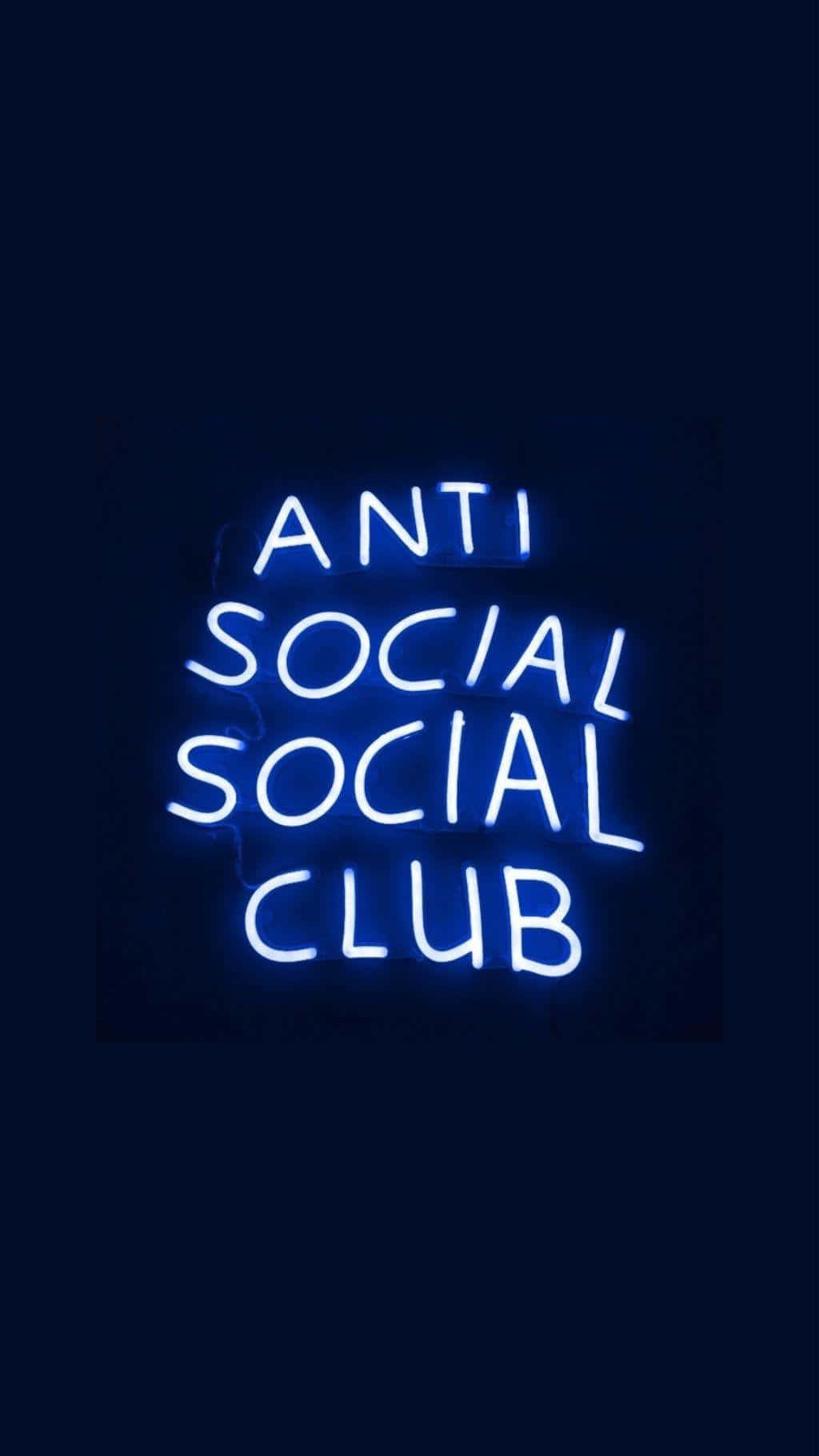Anti Social Club, iPhone, Neon Blue Signage, HD Phone Wallpaper