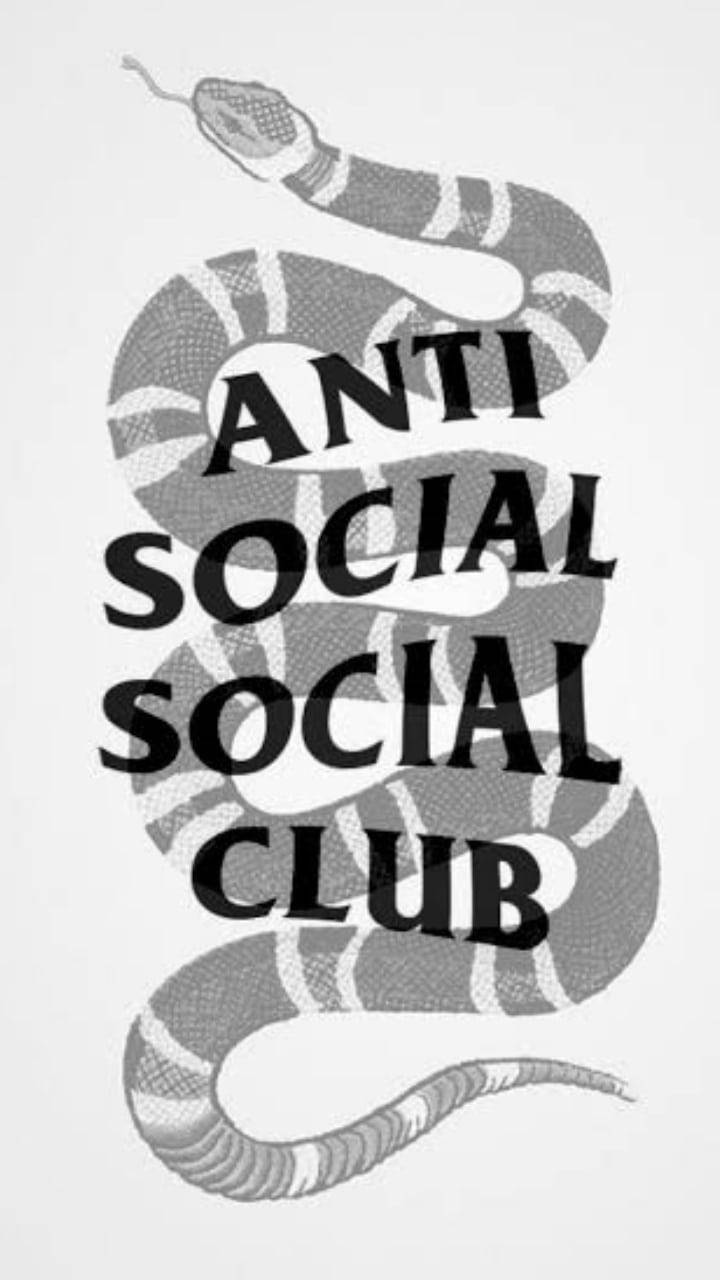 Anti Social Social Club, snake, black and white illustration, HD Phone Wallpaper