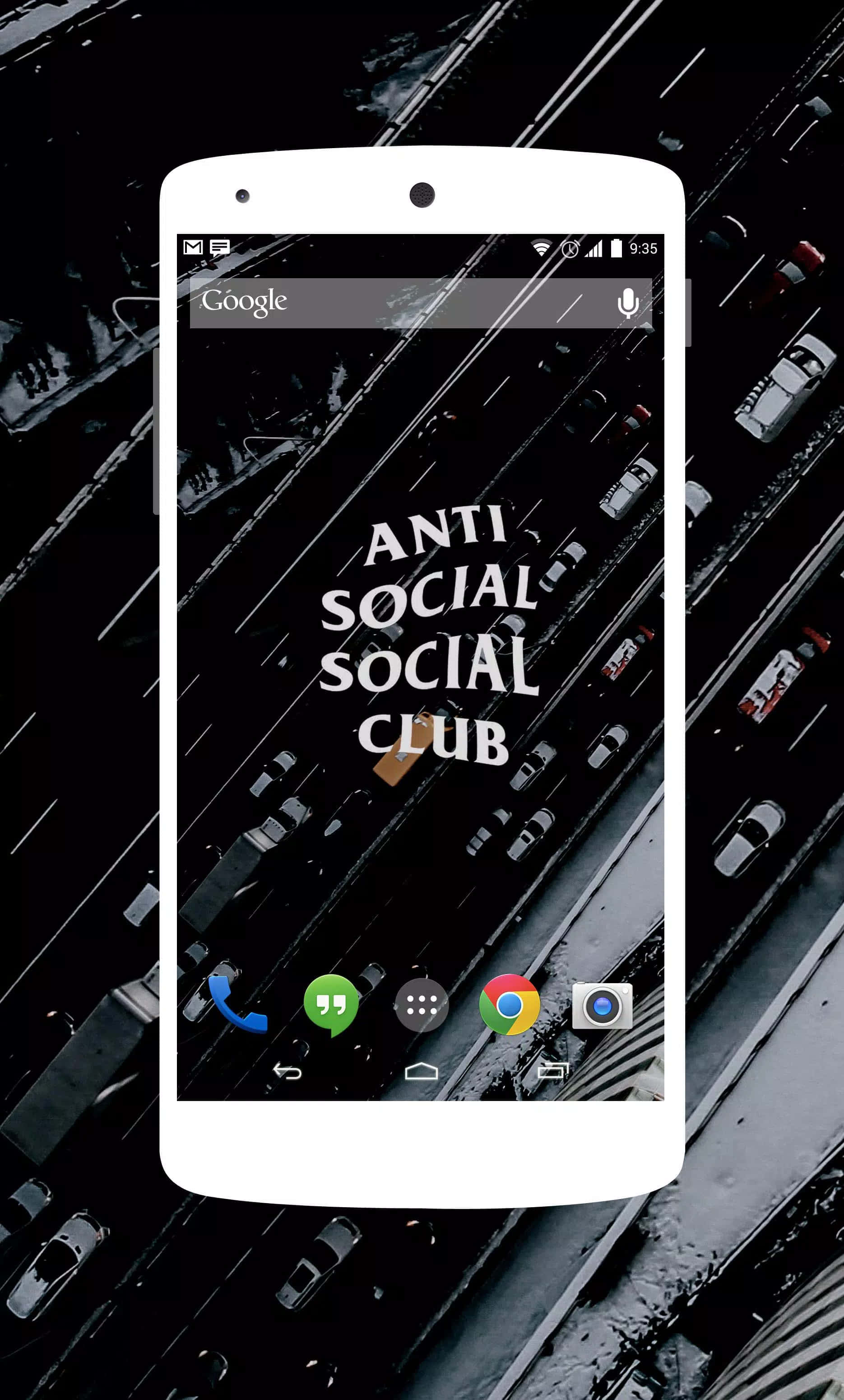 Anti Social Club iPhone, white smartphone, black and white aerial view, 2K Phone Wallpaper