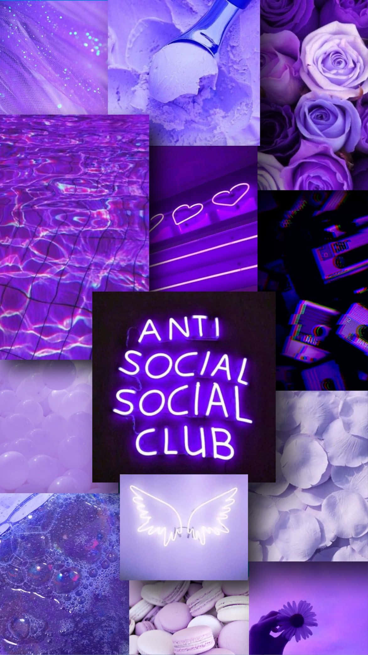 Anti Social Club, iPhone, purple, Full HD Phone Wallpaper