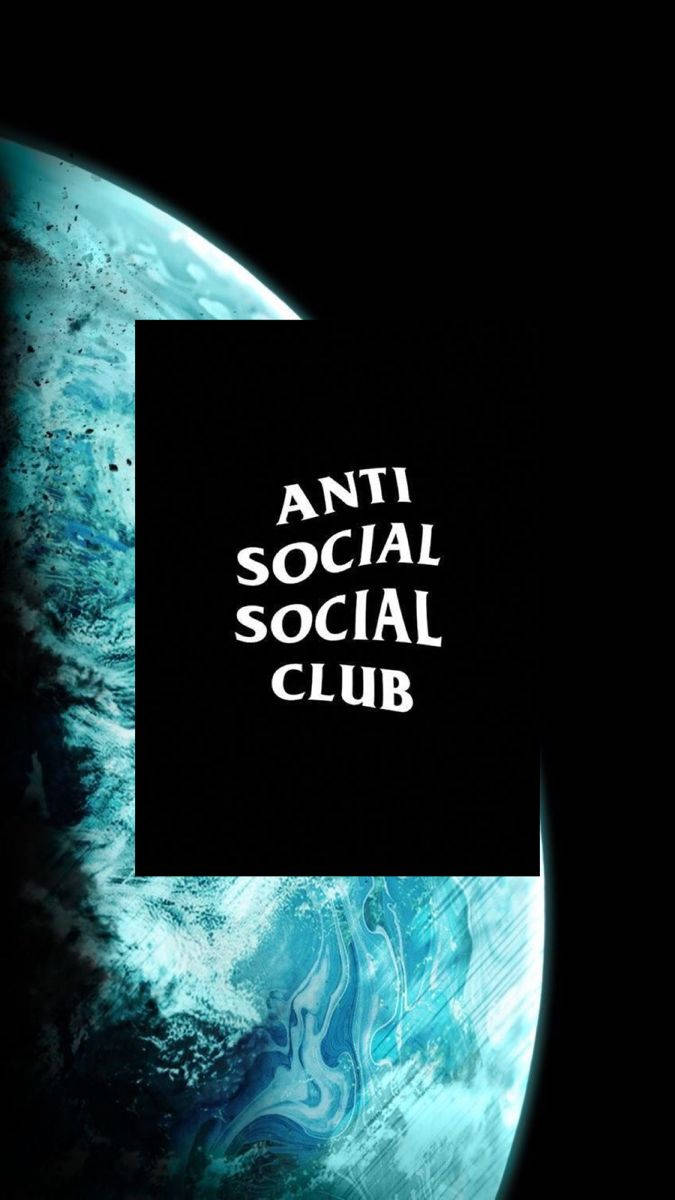 Anti Social Social Club, black rectangle, white text, SD Phone Wallpaper