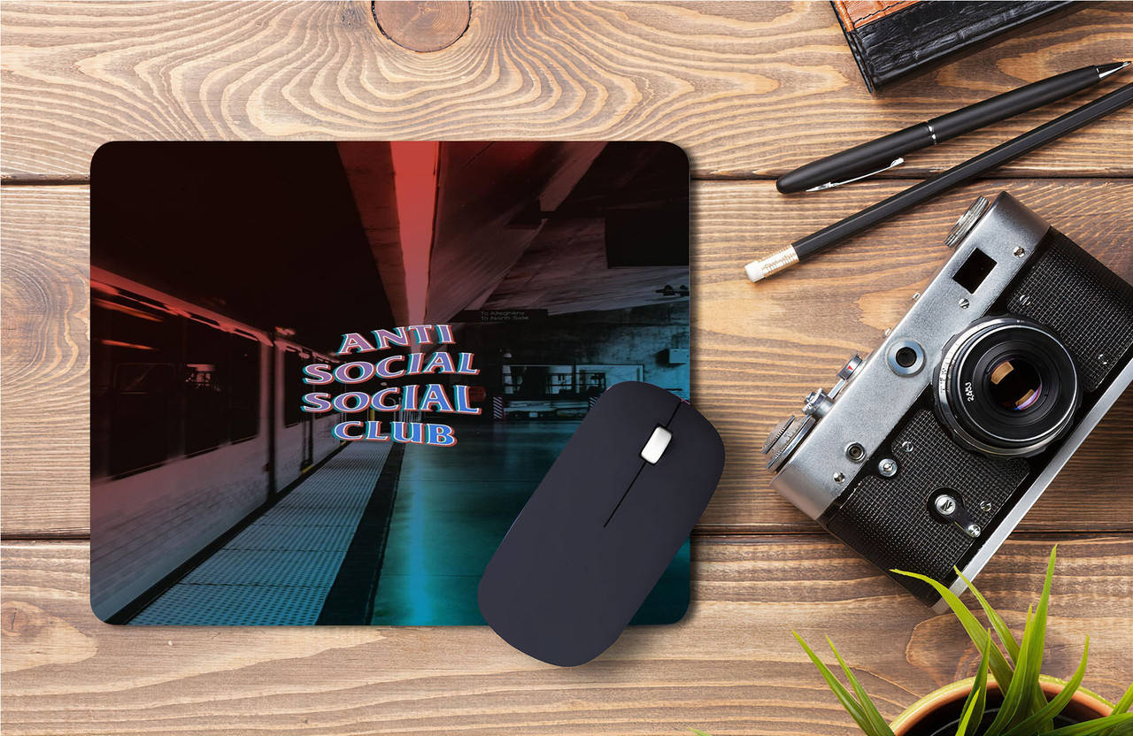 Anti Social Social Club, neon sign, subway platform, HD Desktop Wallpaper