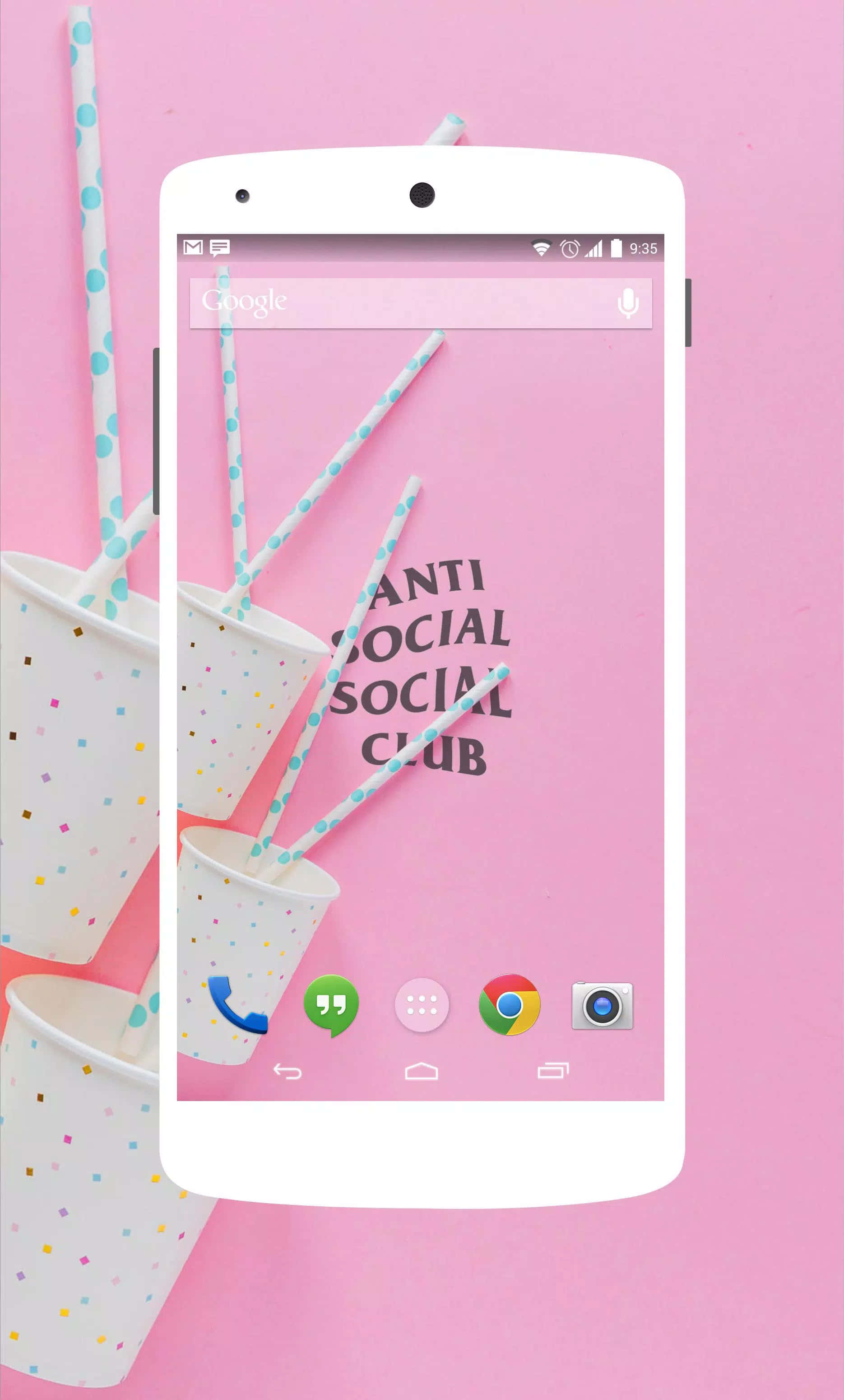 Anti Social Social Club, pastel pink, polka dot straws, 2K Phone Wallpaper