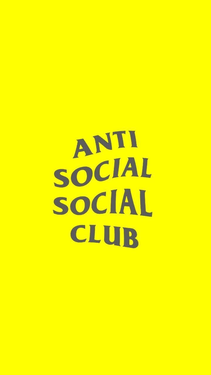 Anti Social Social Club, yellow, gray text, HD Phone Wallpaper