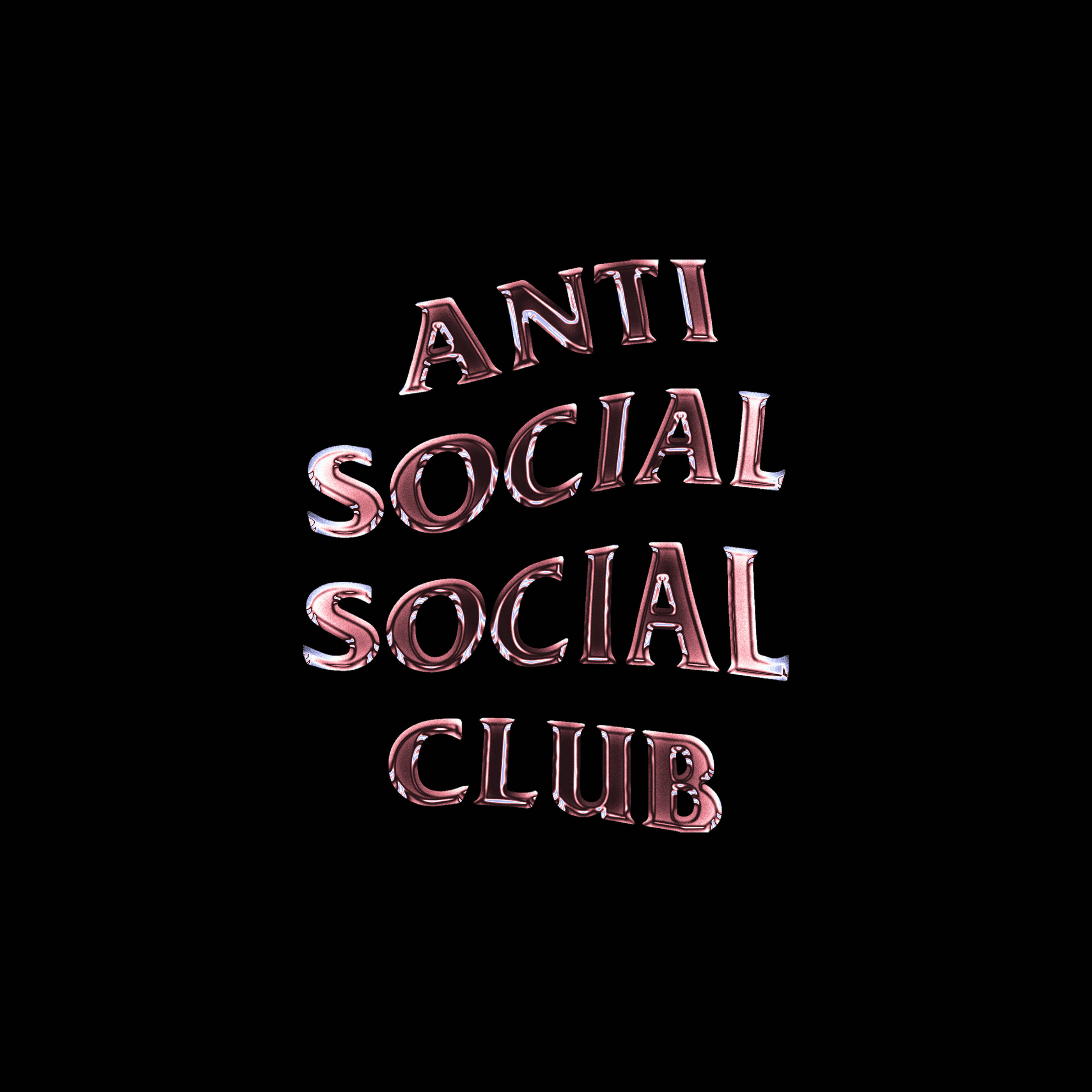 Anti Social Social Club, glossy pink, rose gold, 2K Desktop Wallpaper