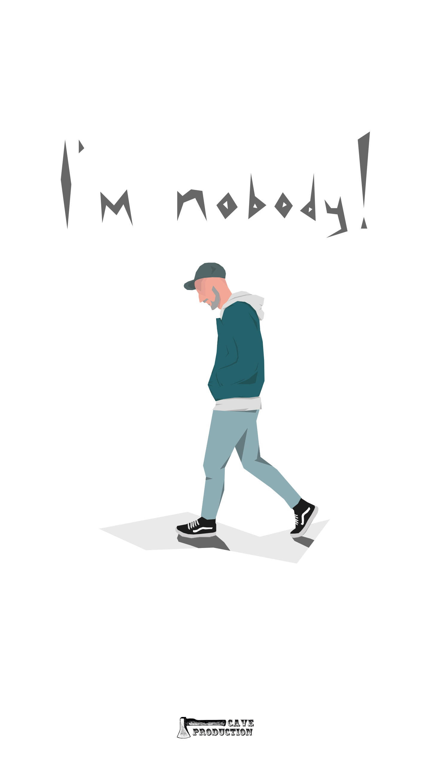 Anti Social, I'm Nobody, minimalist illustration, 2K Phone Wallpaper