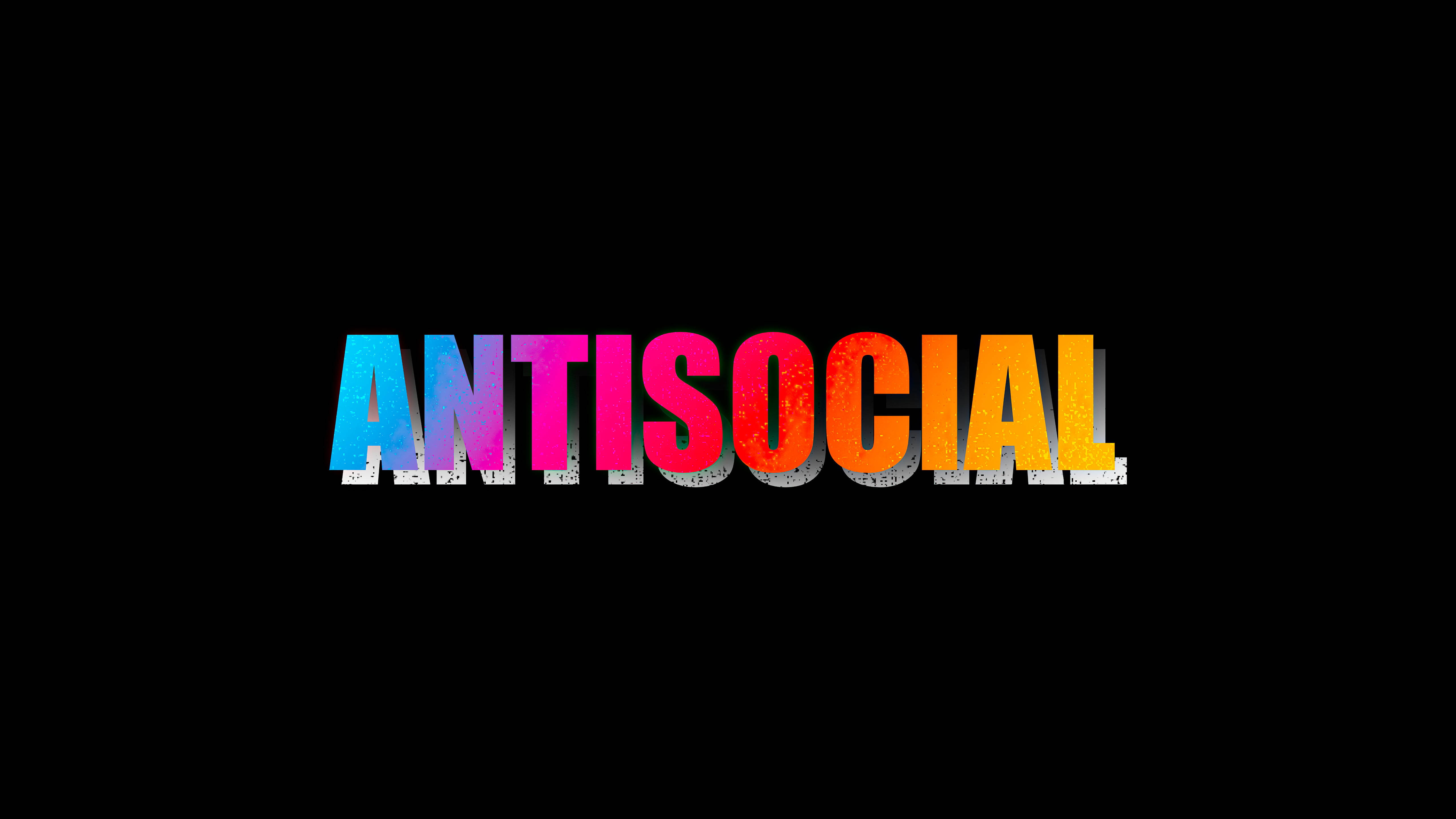 Anti Social, rainbow gradient, blue to orange, 5K Desktop Wallpaper