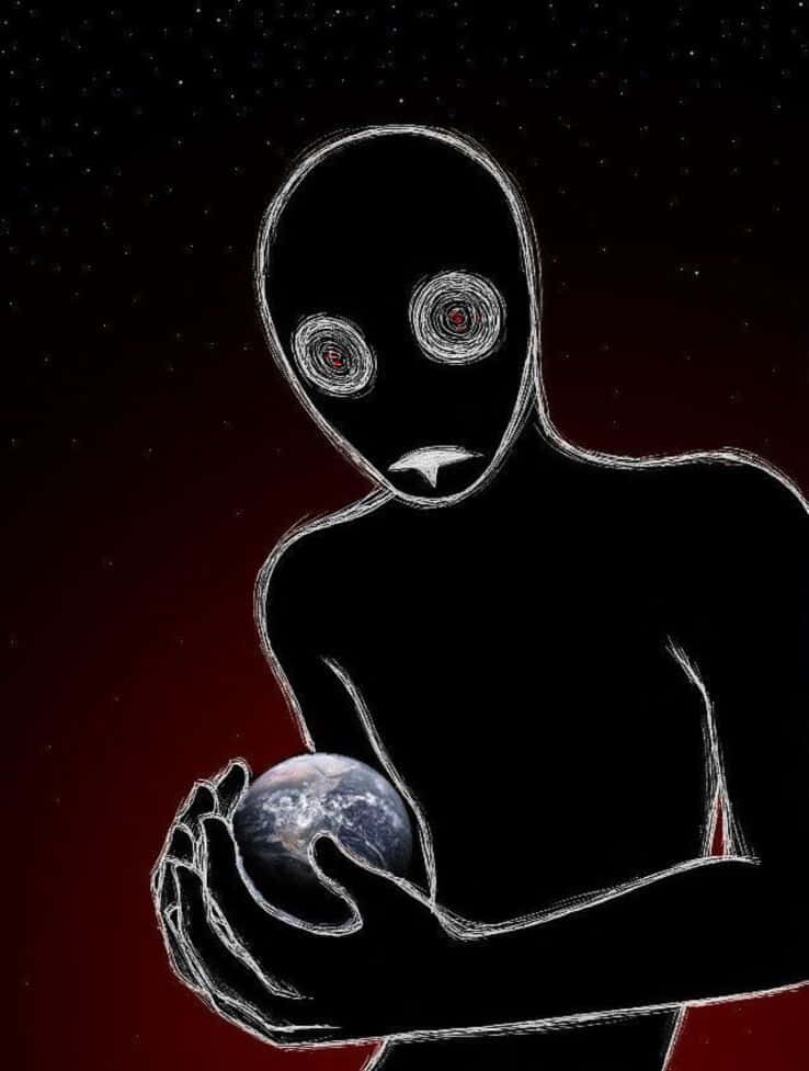 Anti Spiral, spiral eyes, blue Earth, SD Phone Wallpaper