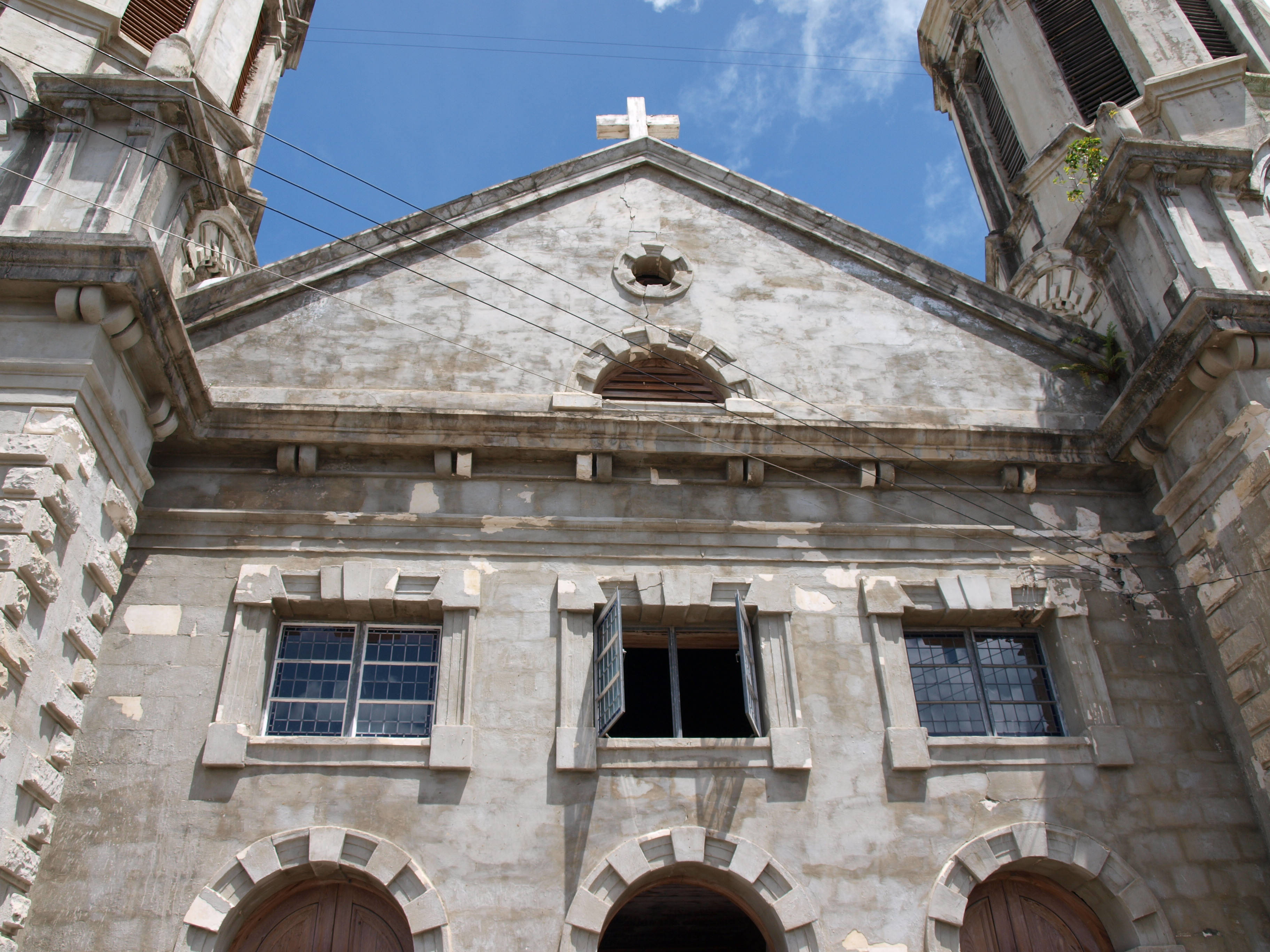 church, Antigua And Barbuda, stone church facade, 2K Desktop Wallpaper