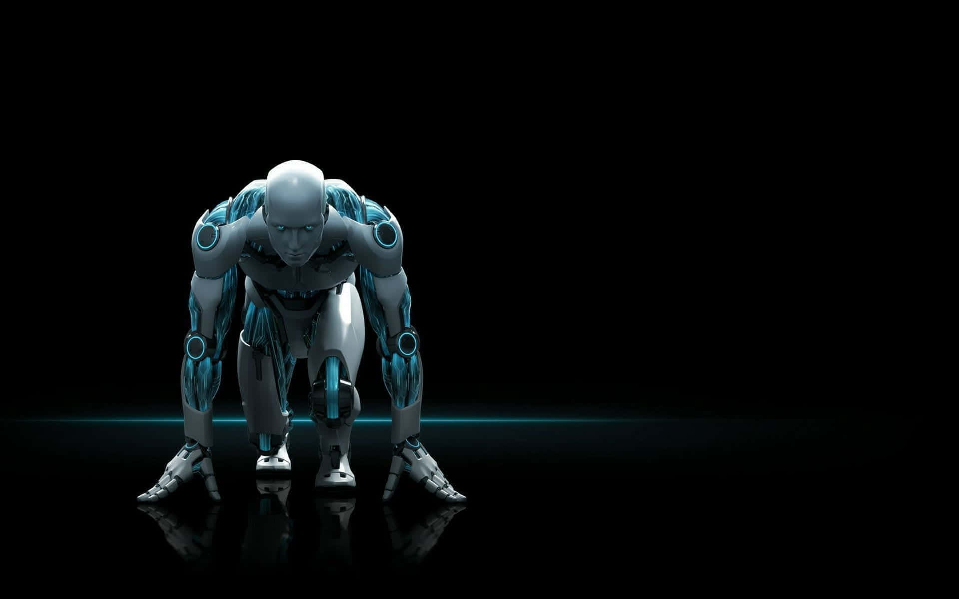 robot, futuristic humanoid robot, black background, Full HD Desktop Wallpaper