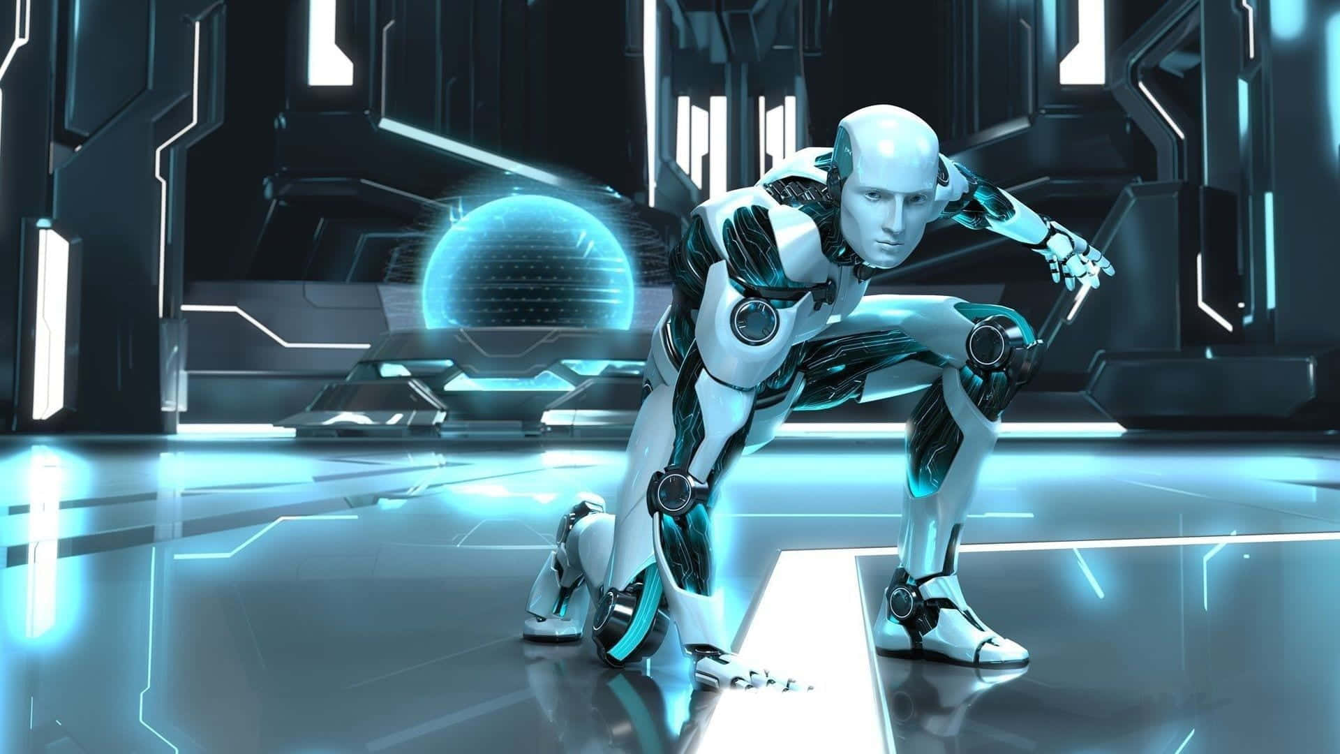 Antivirus, neon lines, holographic orb, Full HD Desktop Wallpaper