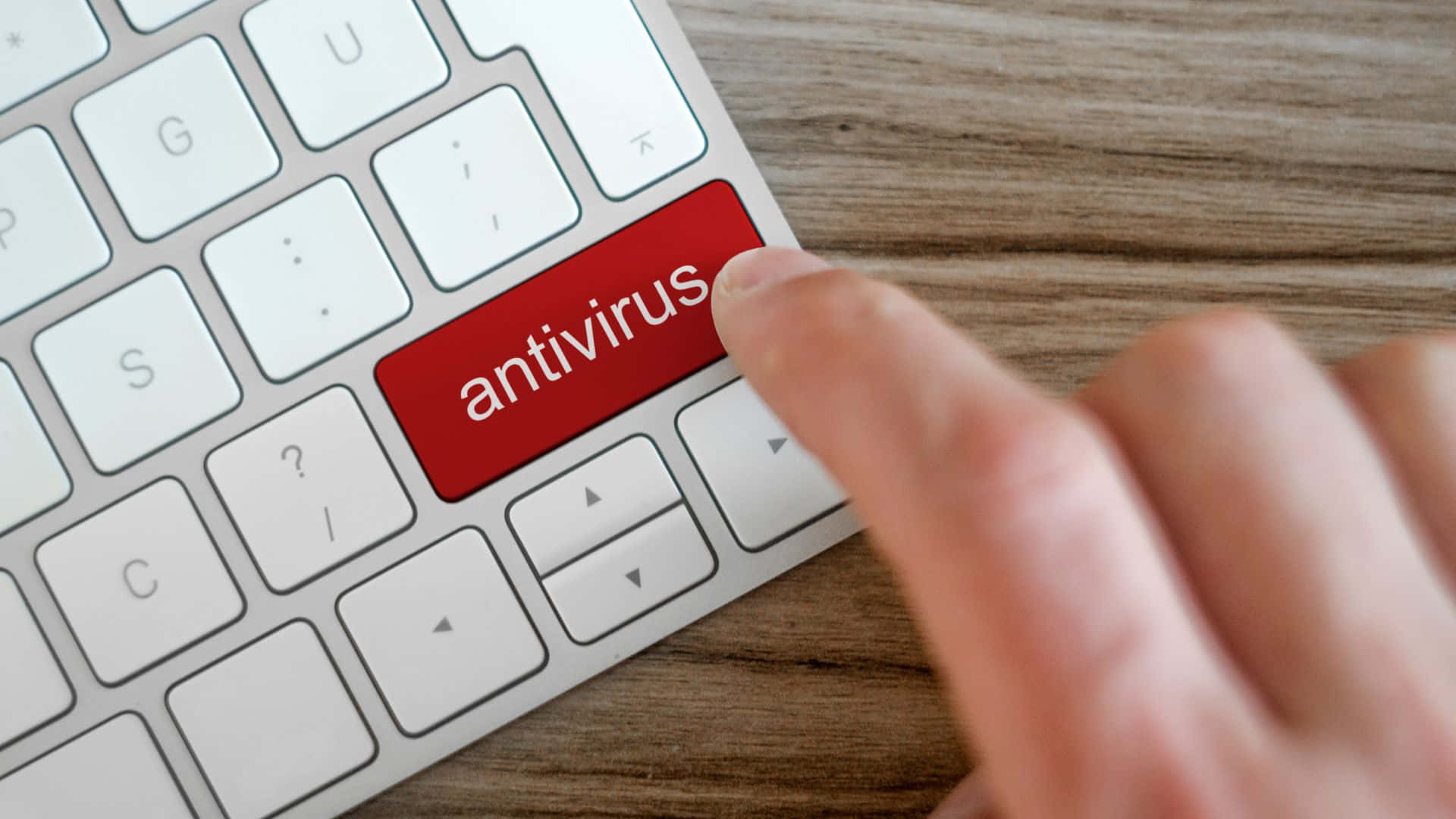 antivirus, red, silver keyboard, Full HD Desktop Wallpaper