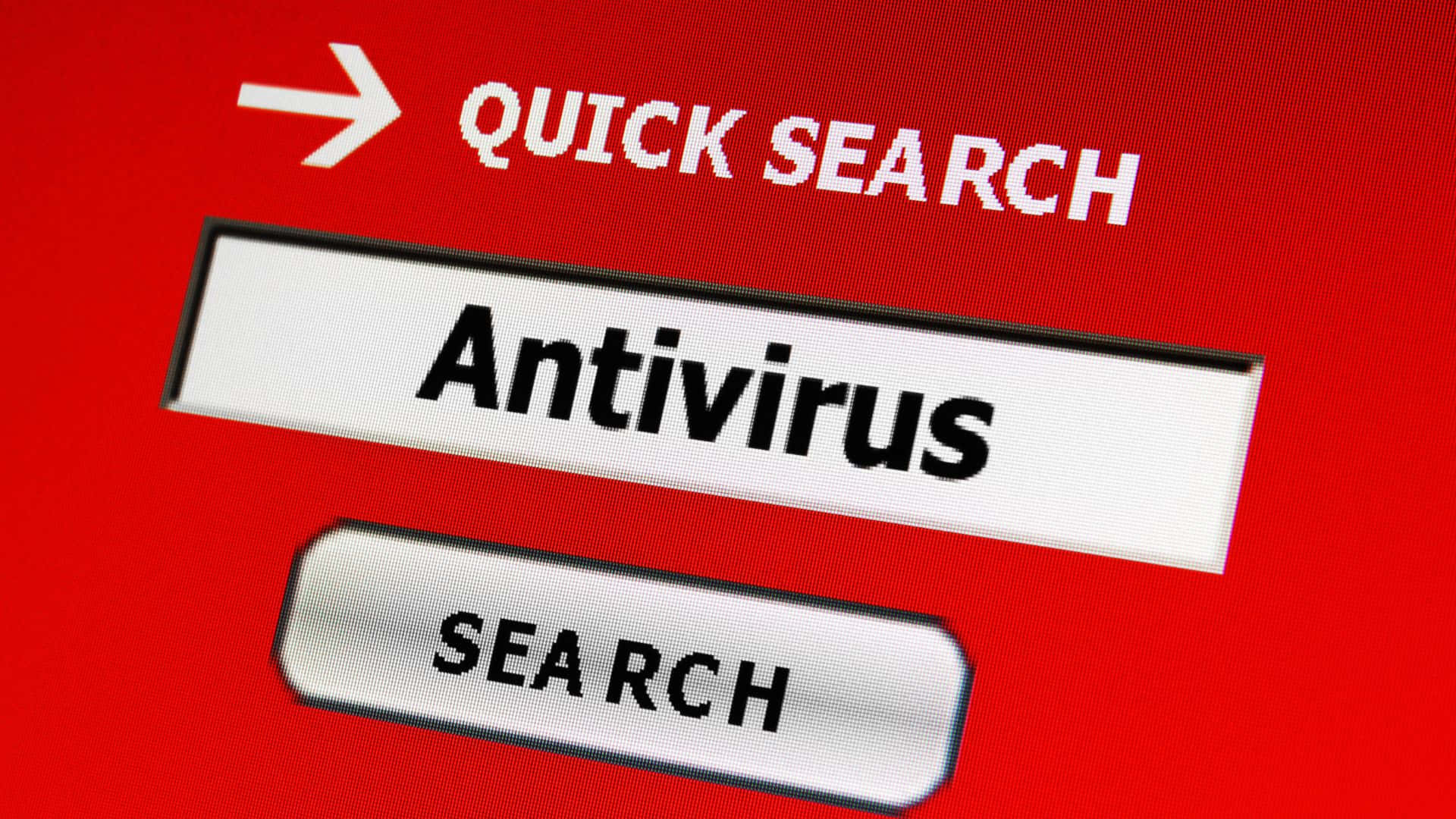 Antivirus, QUICK SEARCH, red background, Full HD Desktop Wallpaper
