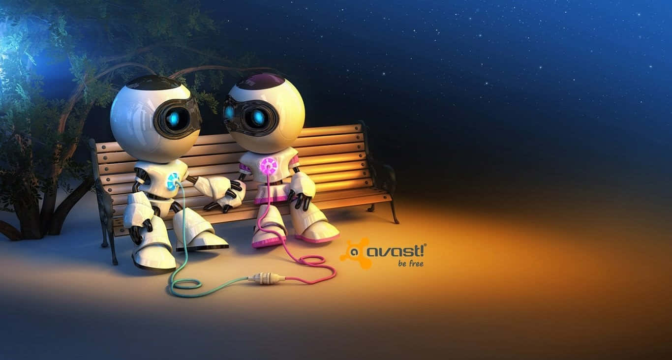 Antivirus, wooden bench, starry night sky, HD Desktop Wallpaper