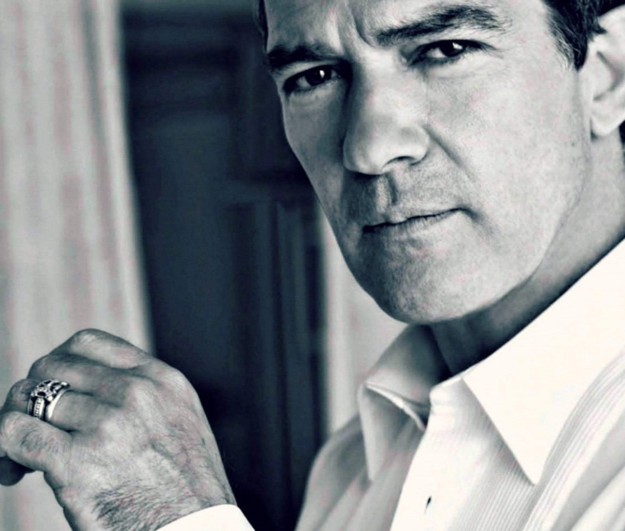 Antonio Banderas, collared shirt, ring, Full HD Desktop Wallpaper