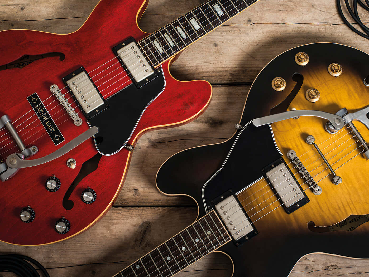 Gibson 335, red, sunburst, HD Desktop Wallpaper