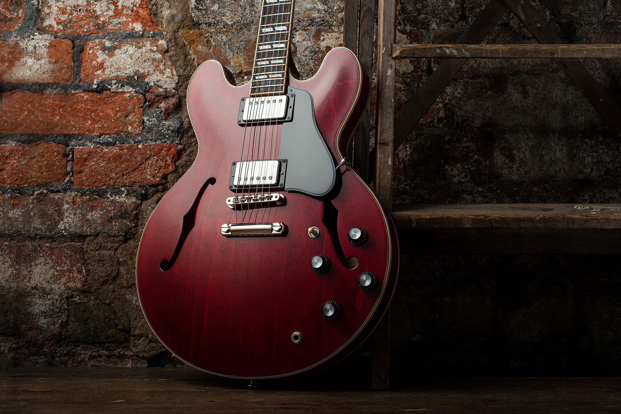 Gibson 335, maroon, glossy red, Full HD Desktop Wallpaper