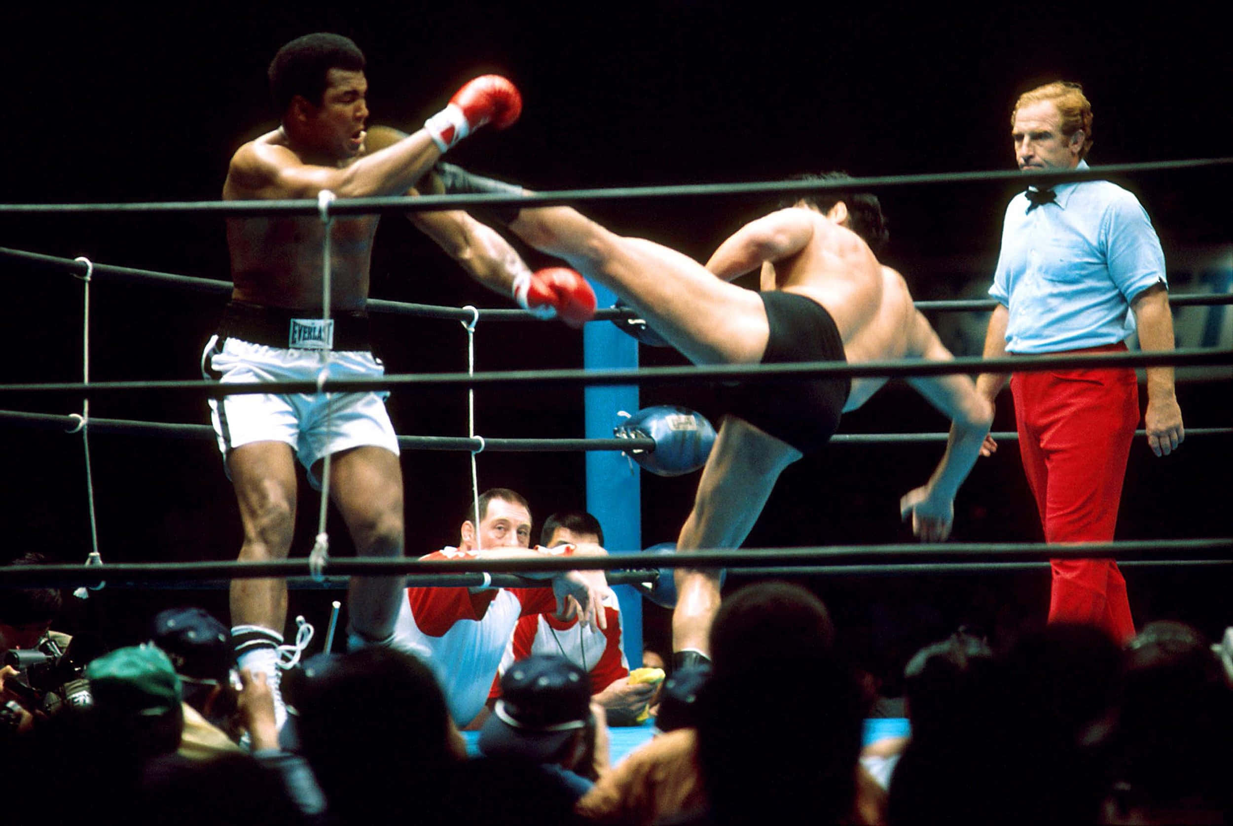 Antonio Inoki, referee, white shorts, Full HD Desktop Wallpaper