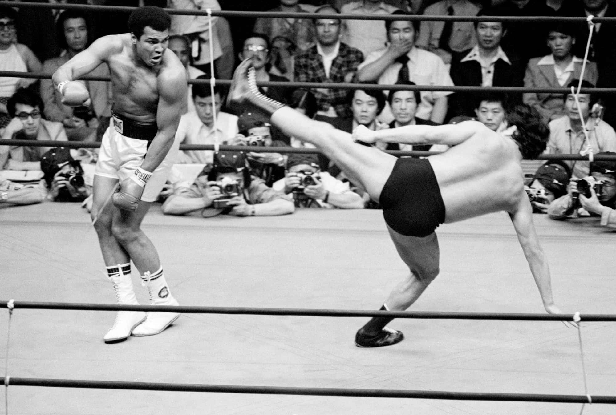 Antonio Inoki, leg kick, kickboxing match, Full HD Desktop Wallpaper