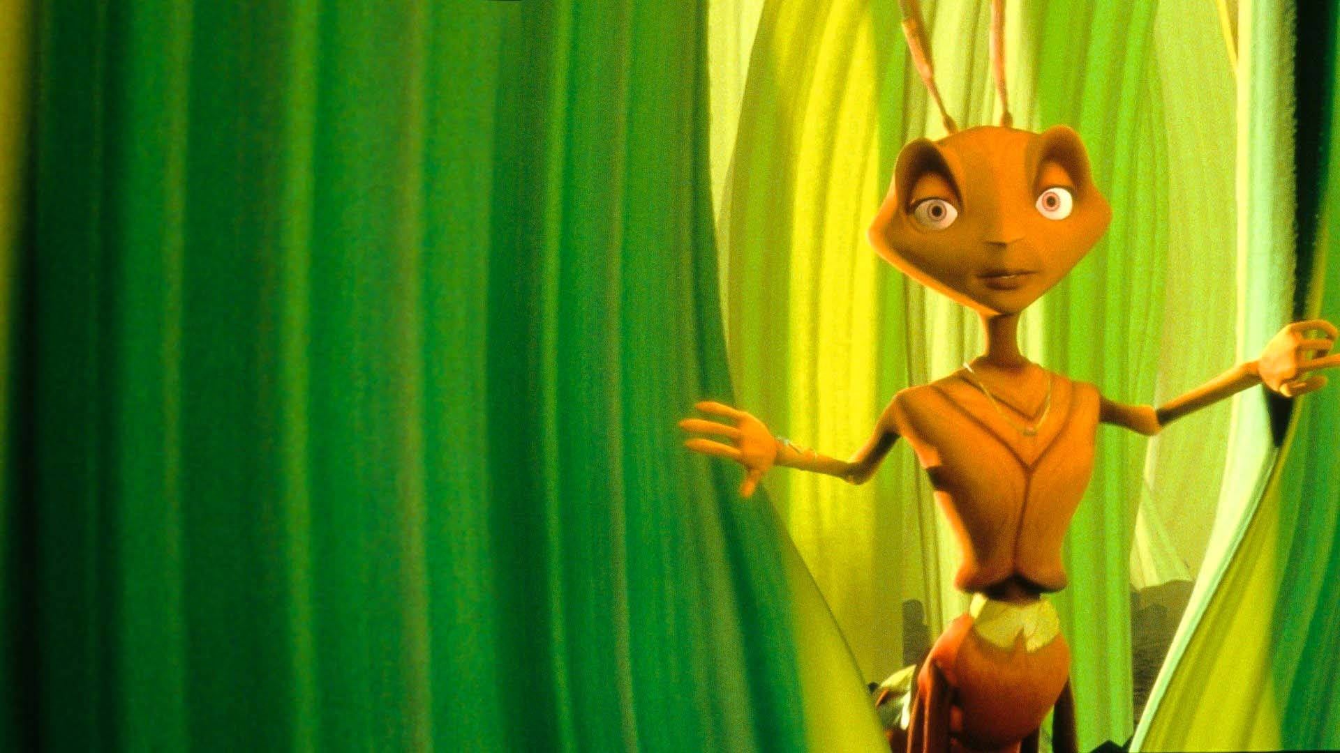 Z Green Leaf Antz, animated ant character, vibrant green grass blades, Full HD Desktop Wallpaper