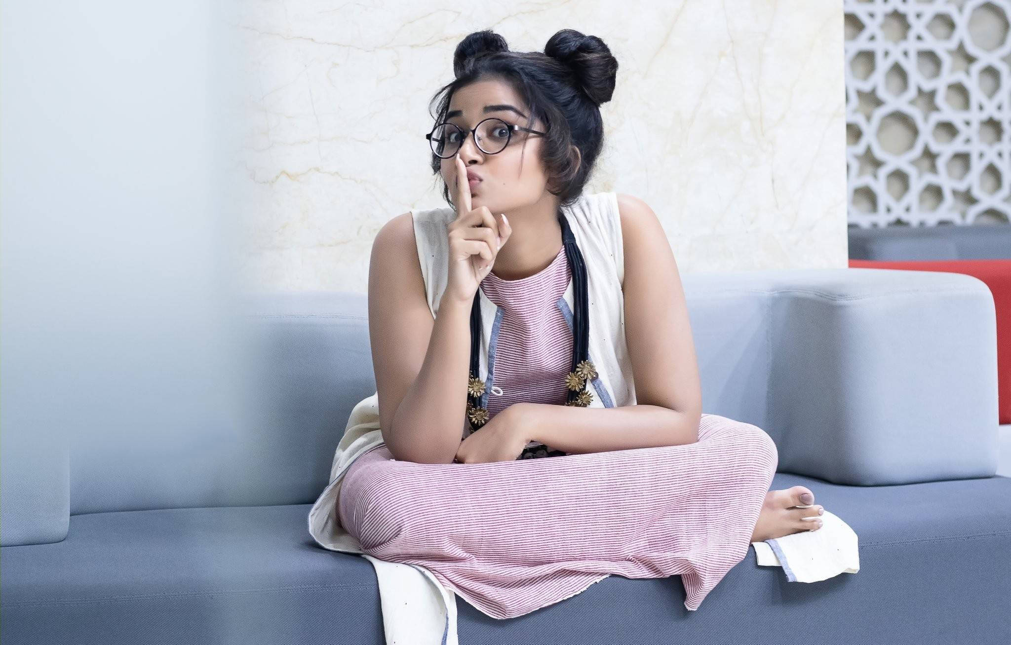 Anupama Parameswaran, glasses, twin buns, Full HD Desktop Wallpaper