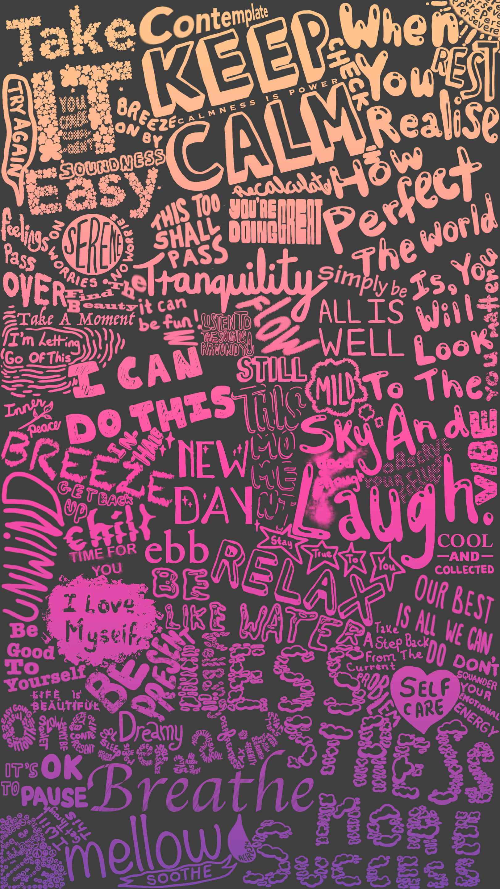 Anxiety iPhone, 1620 x 2880, pink, 2K Phone Wallpaper