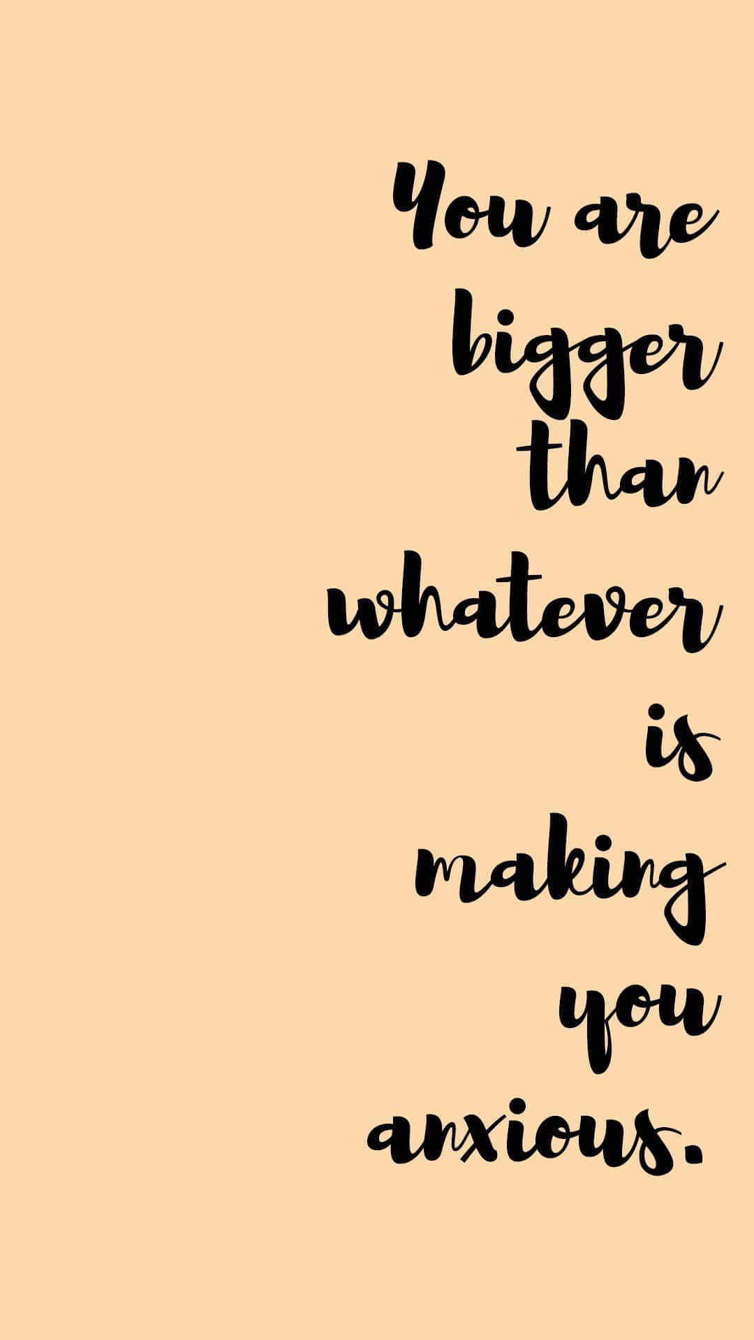 Anxiety iPhone, peach background, bold black cursive text, Full HD Phone Wallpaper