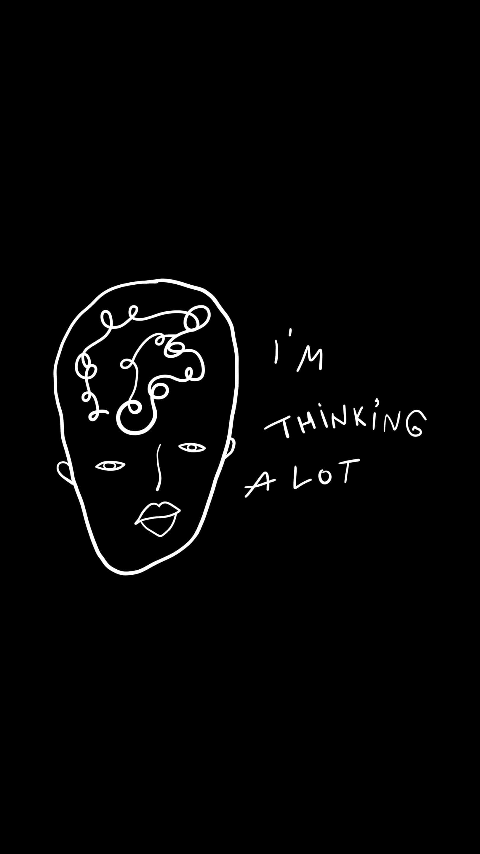 Anxiety iPhone, 1620 x 2880, white line drawing, 2K Phone Wallpaper