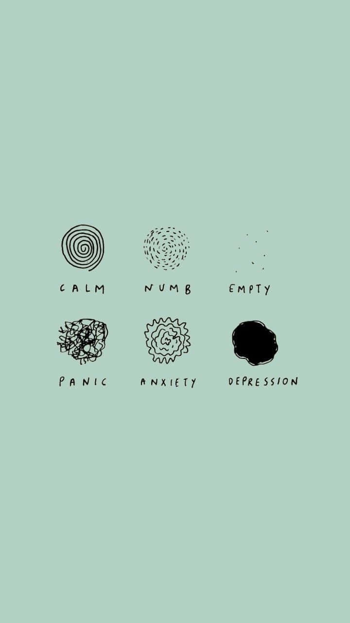 anxiety, mint green, hand-drawn, HD Phone Wallpaper