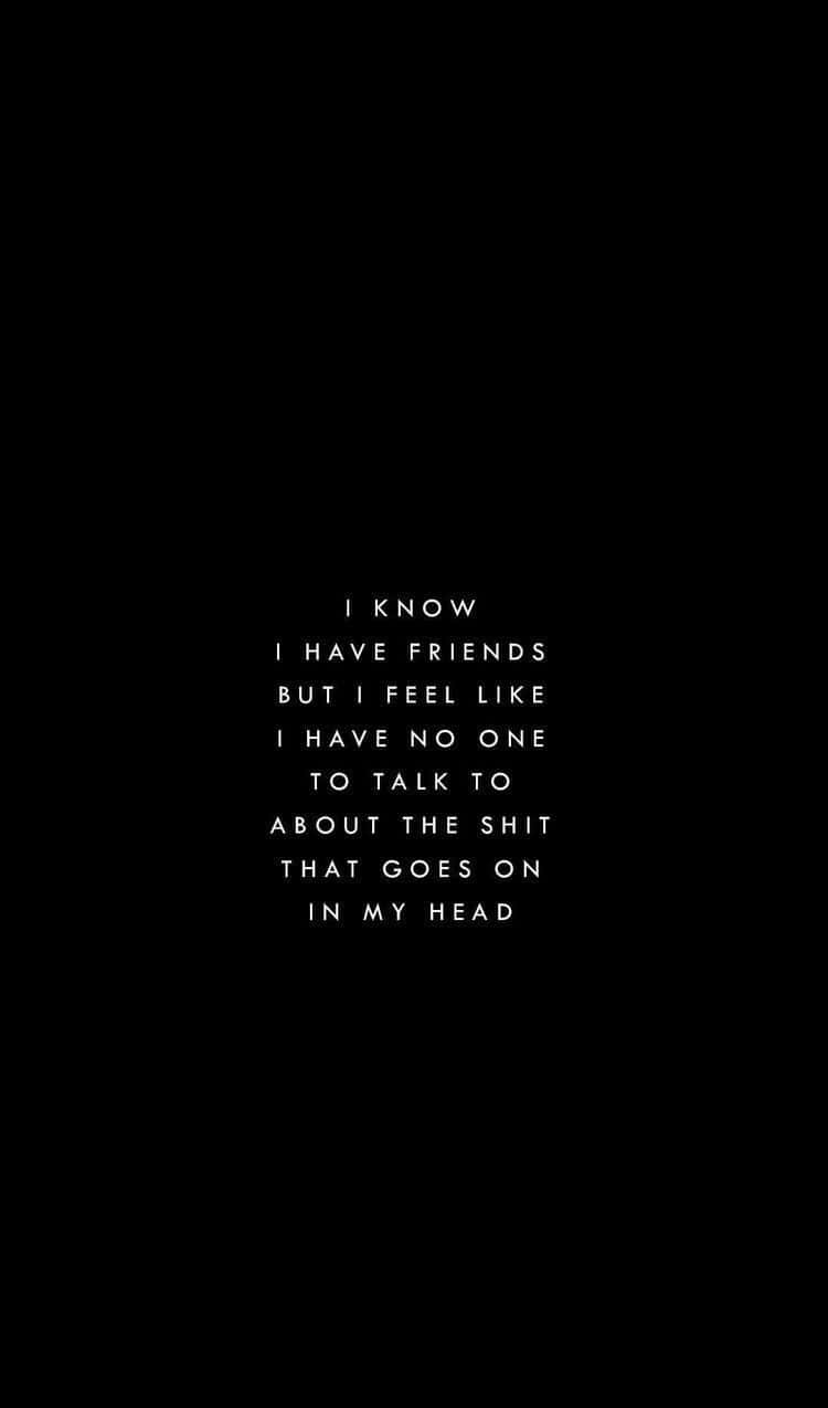 Anxiety iPhone, black background, white text, SD Phone Wallpaper