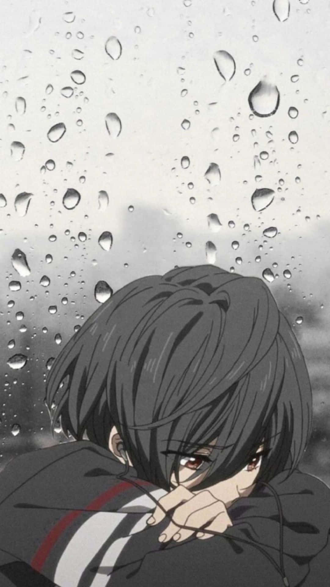 Depressing iPhone, melancholic anime boy, dark hair, Full HD Phone Wallpaper