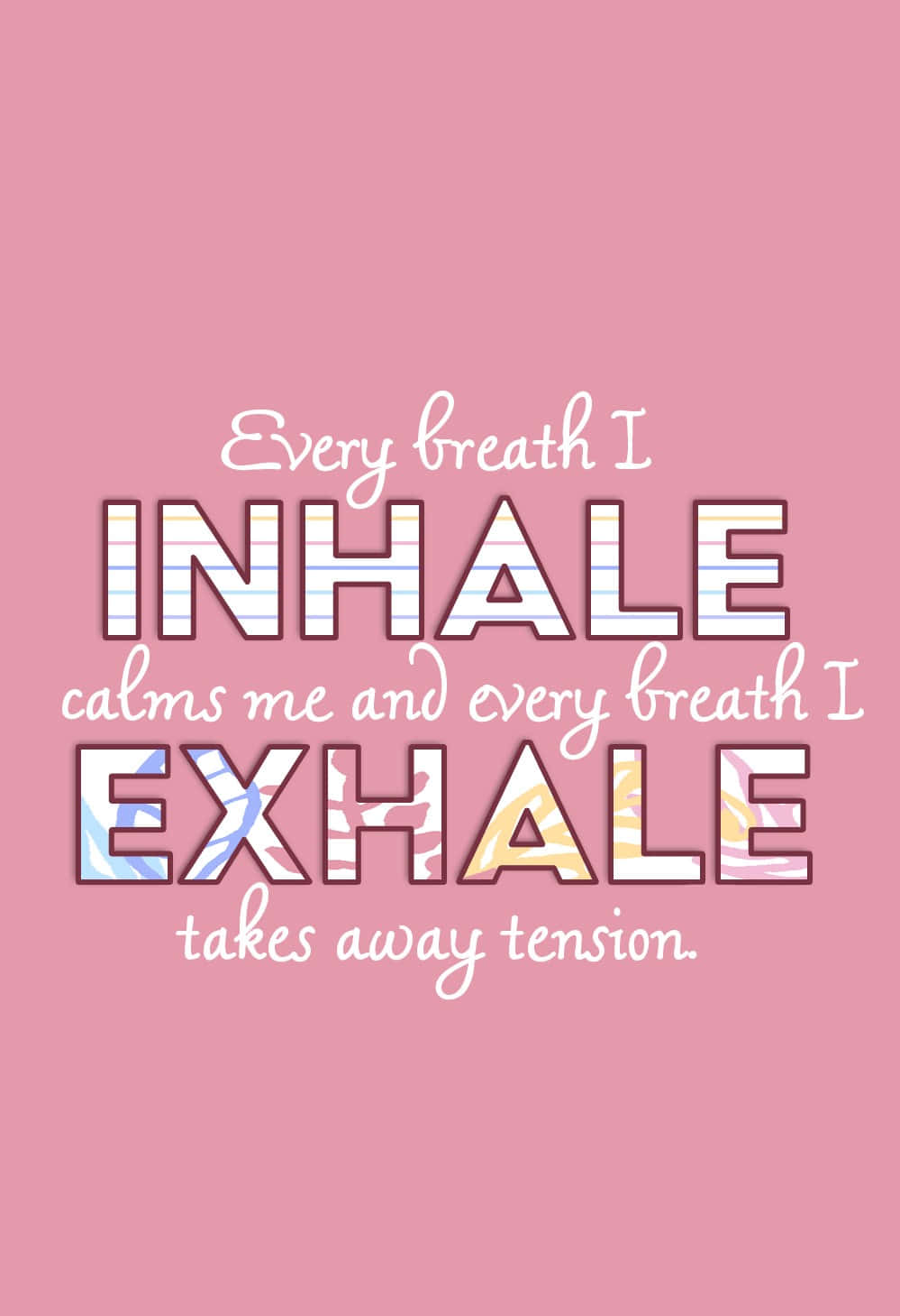 Anxiety iPhone, pink background, motivational text, HD Phone Wallpaper