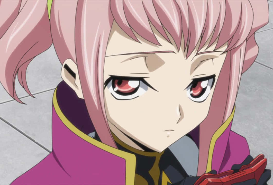 Anya Alstreim, pink-haired, red eyes, SD Desktop Wallpaper