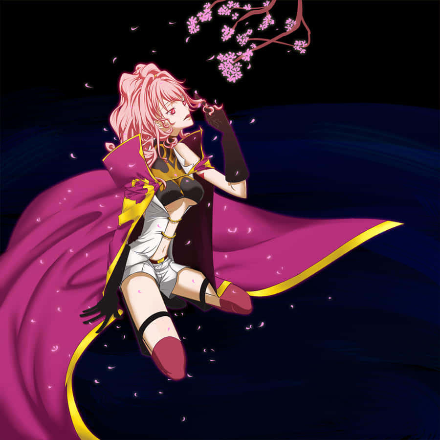 Anya Alstreim, pink-haired anime girl, flowing magenta cape, SD Desktop Wallpaper