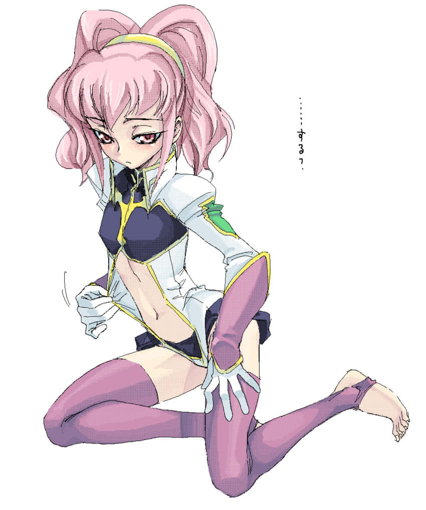 Anya Alstreim, pink-haired, white and purple outfit, SD Phone Wallpaper