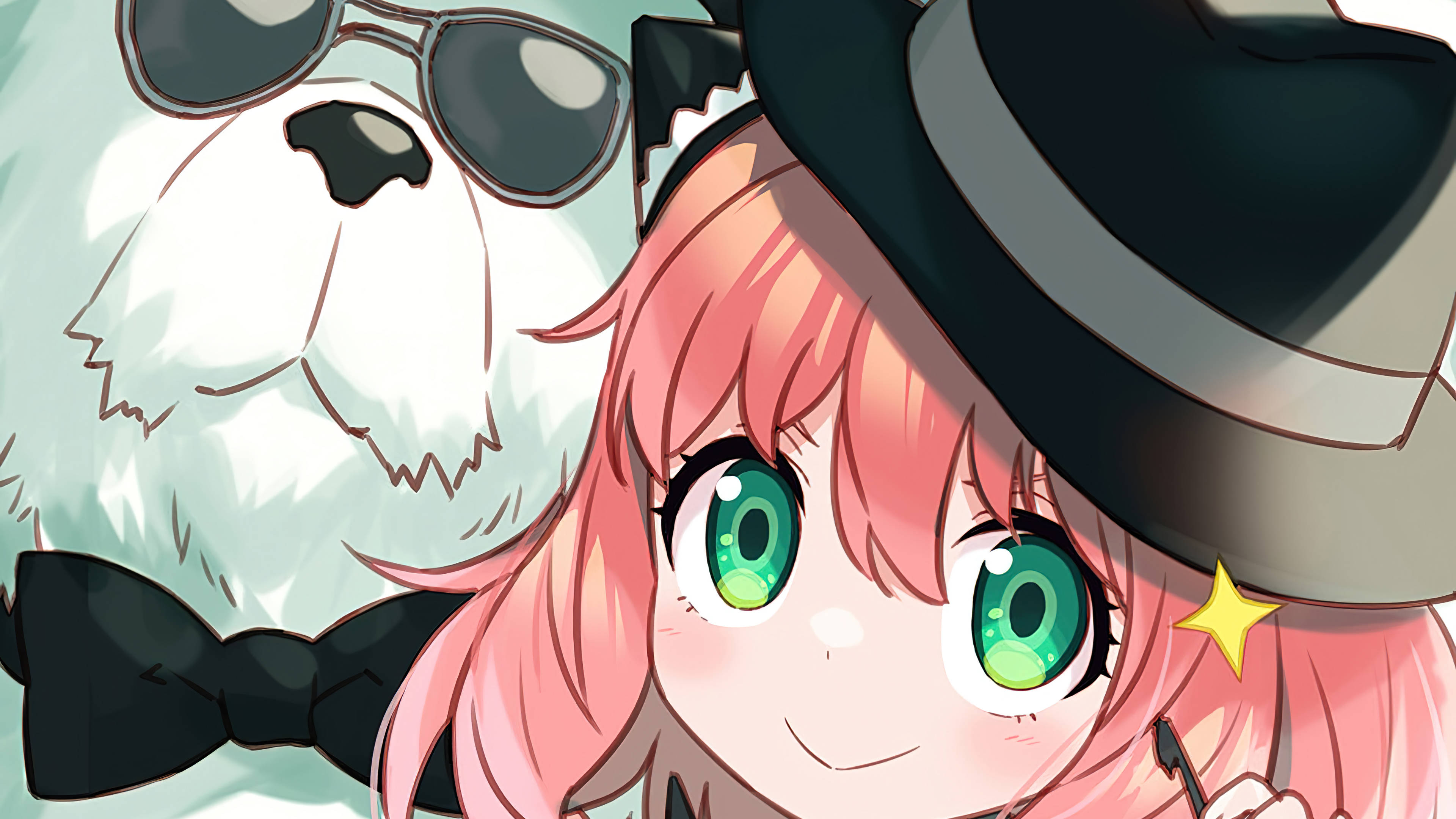 Anya Forger, pink-haired, green eyes, 4K Desktop Wallpaper