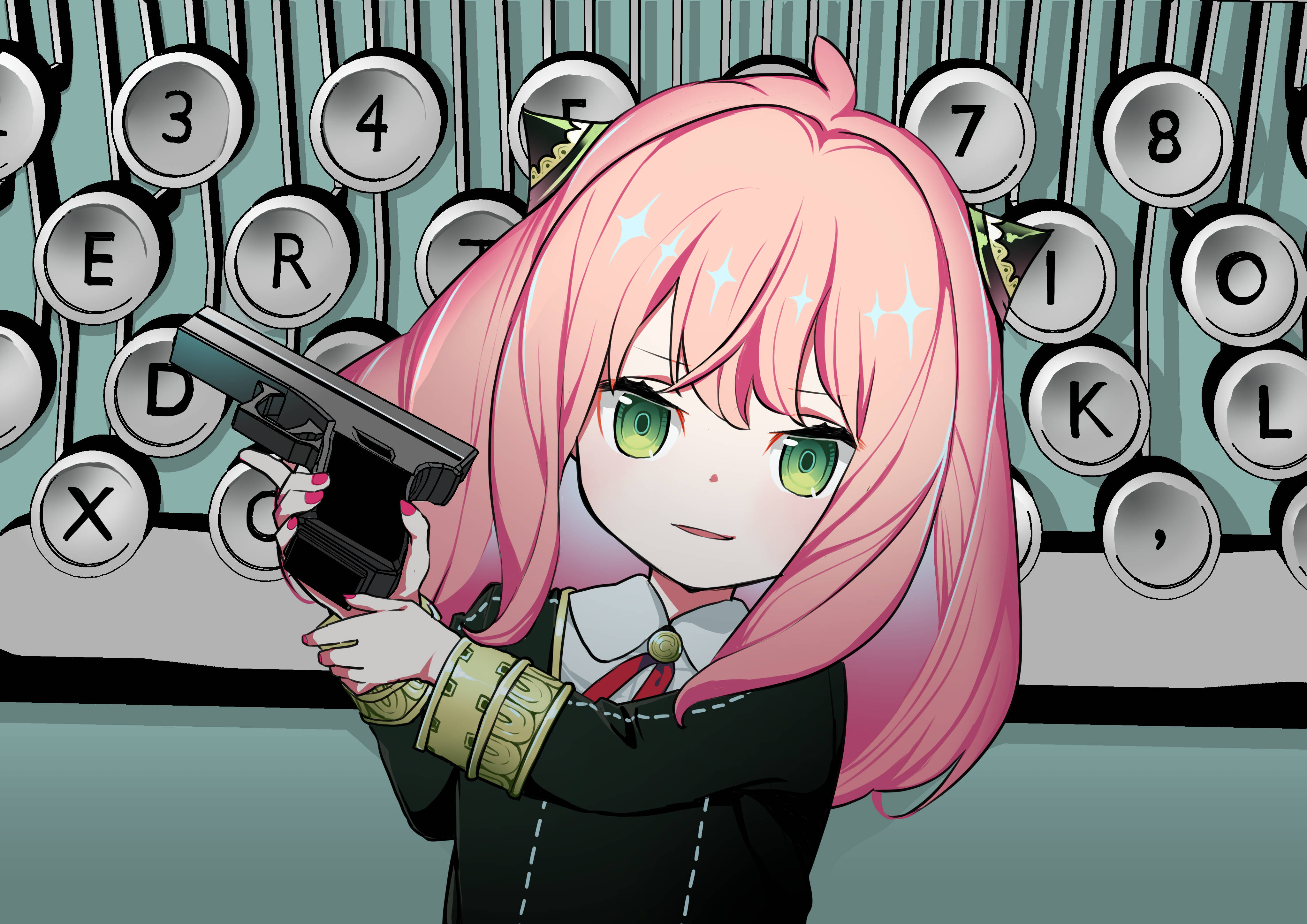 Anya Forger, pink-haired, green eyes, 4K Desktop Wallpaper