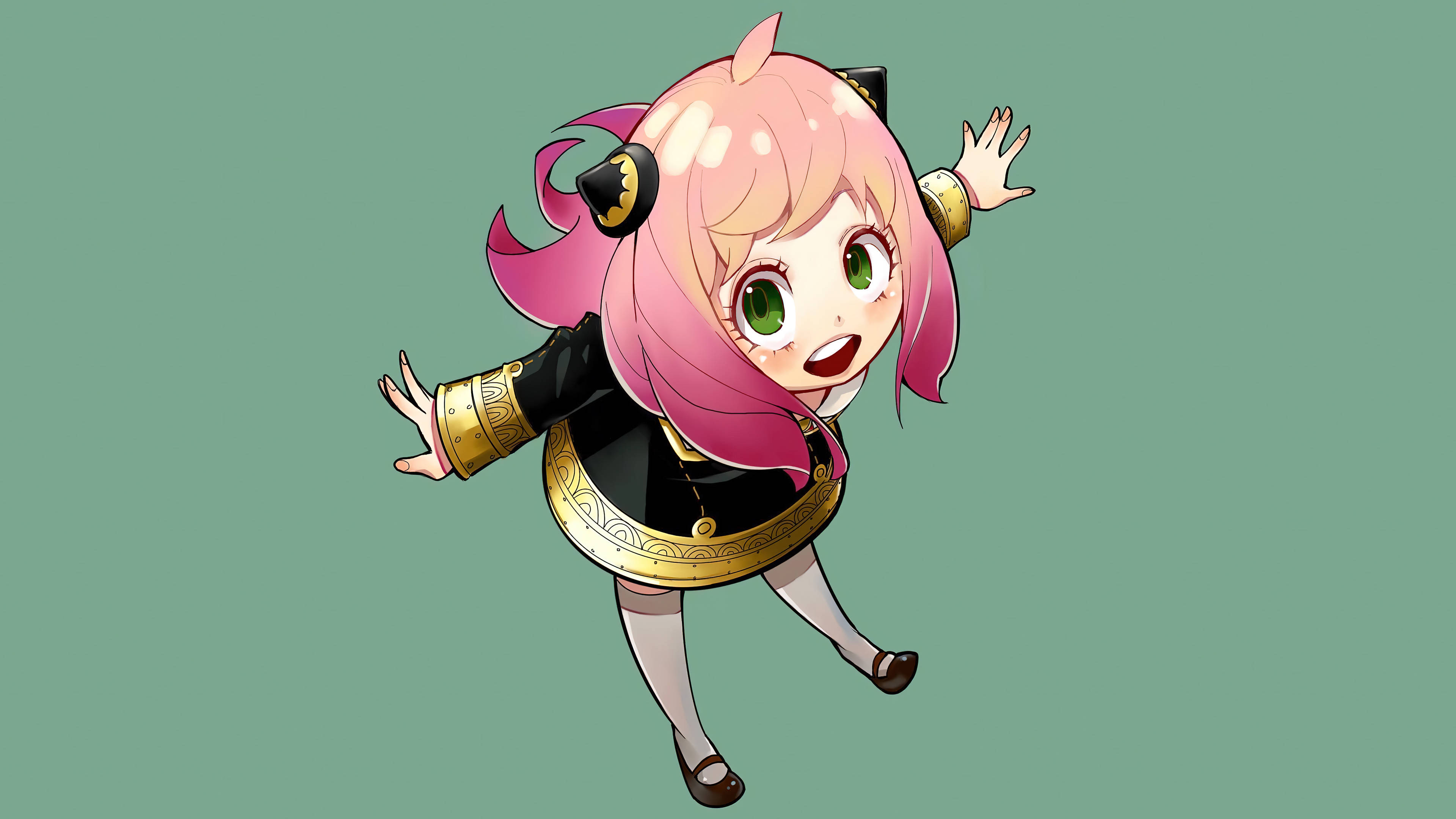 Anya Forger, pink hair, green eyes, 4K Desktop Wallpaper