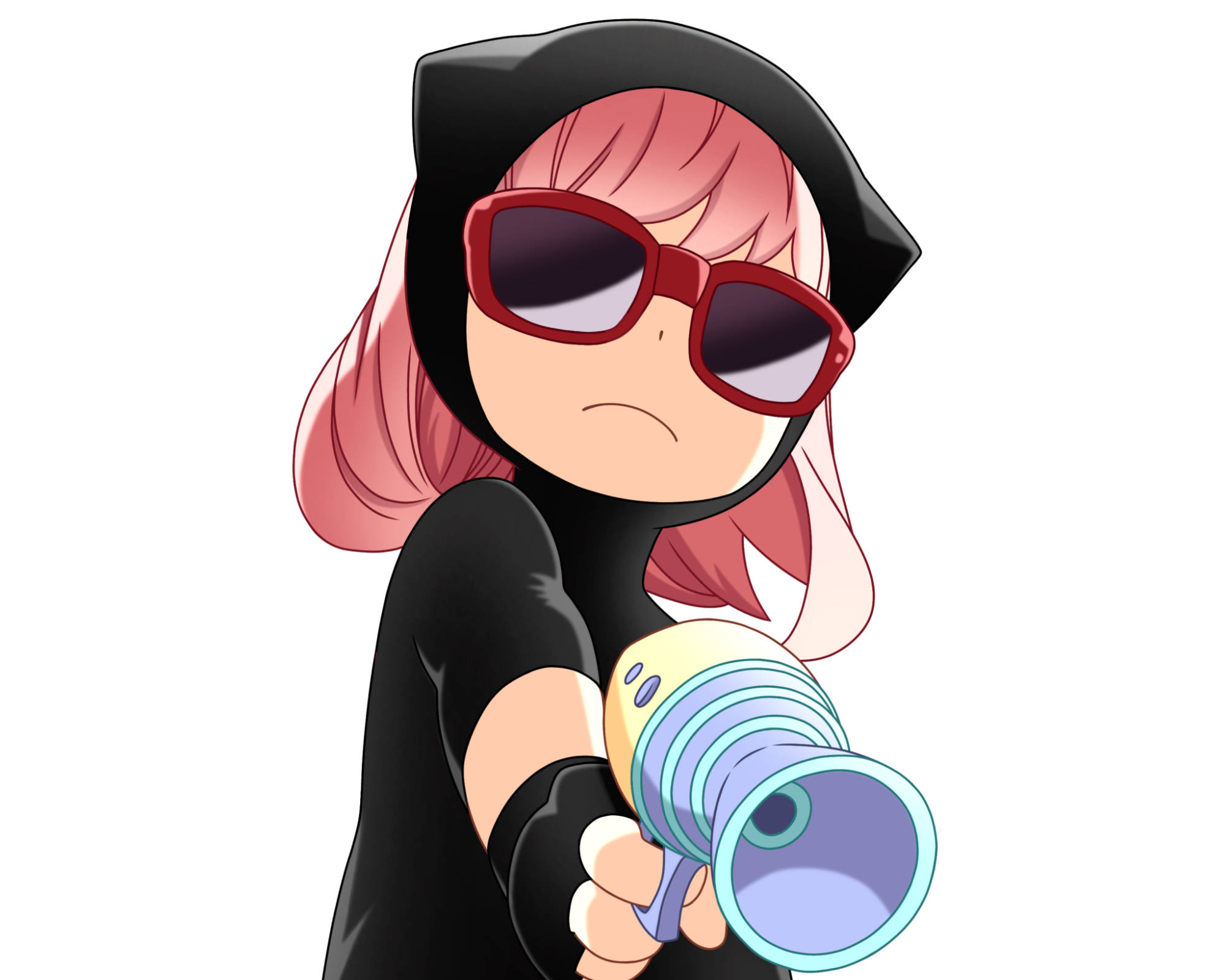 Anya Forger, pink hair, red sunglasses, Full HD Desktop Wallpaper
