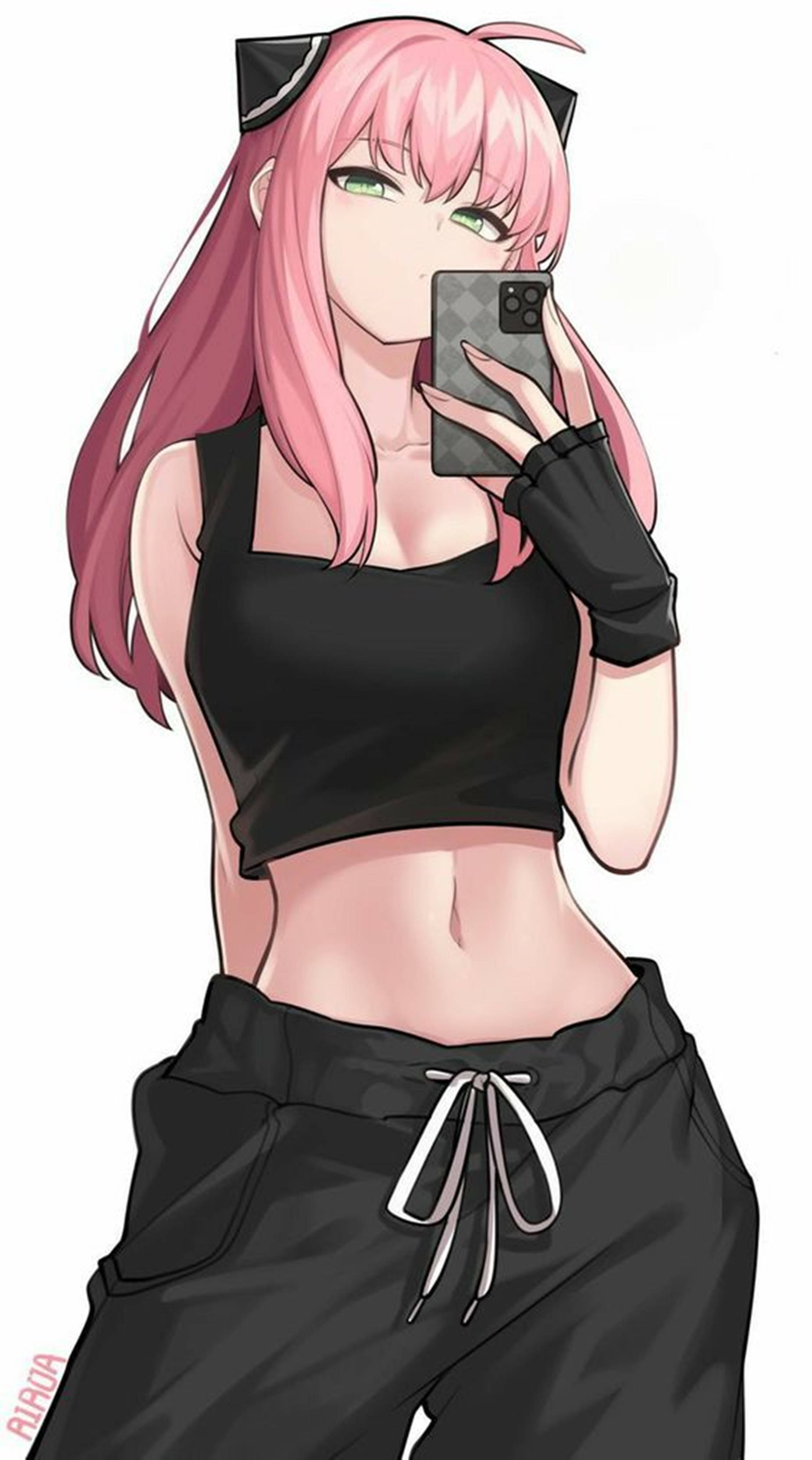 Anya Forger, pink-haired, cat ears, 2K Phone Wallpaper