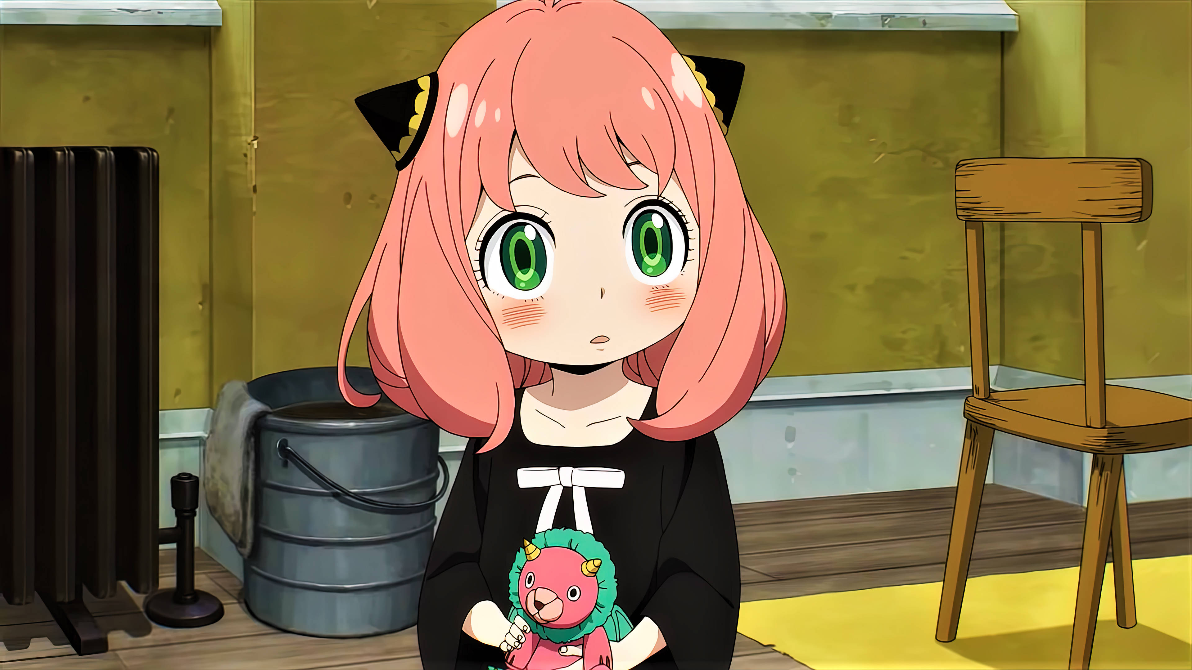 Anya Forger, pink-haired, green eyes, 4K Desktop Wallpaper